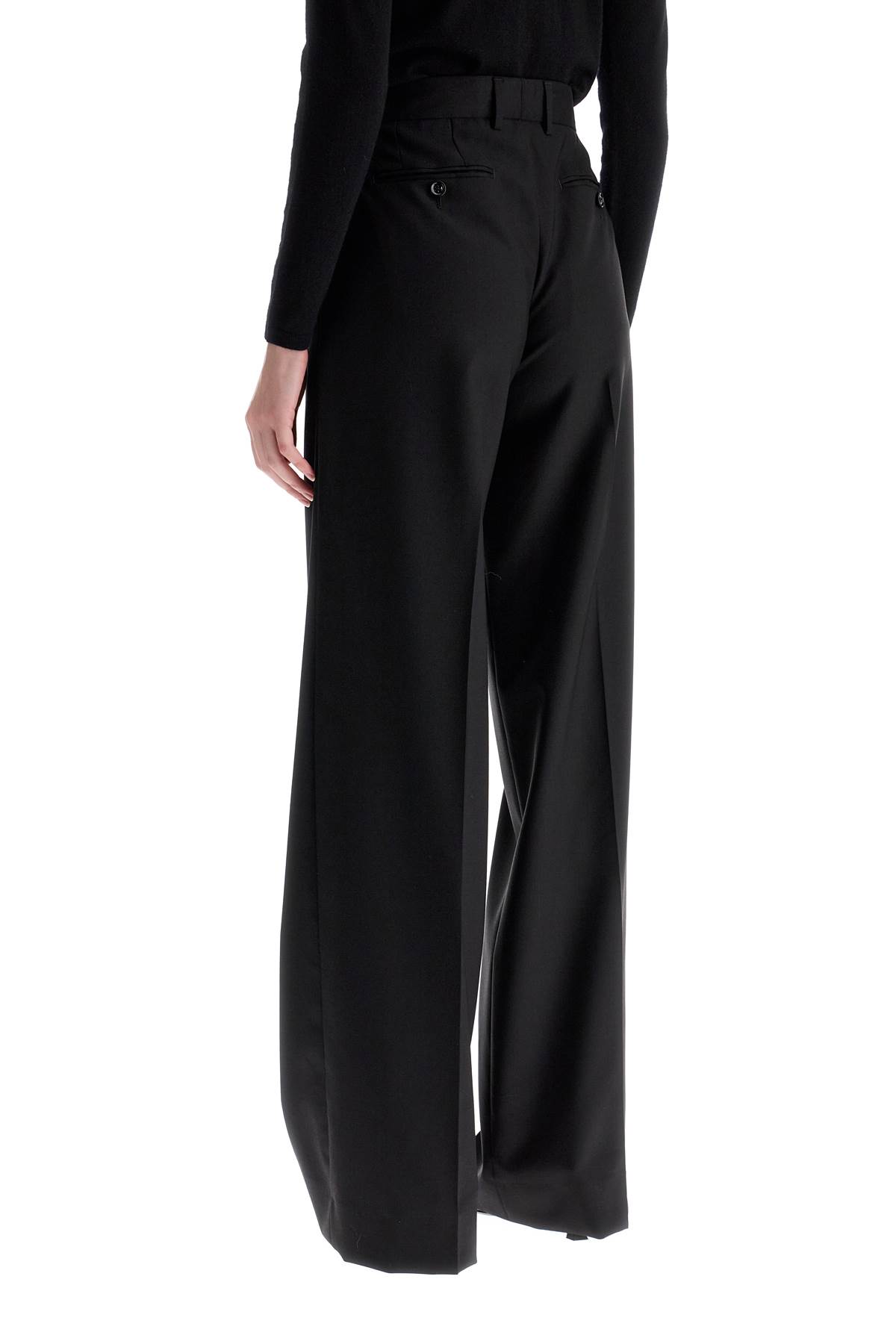 Shop Dolce & Gabbana Woolen Flare Pants In In Nero (black)