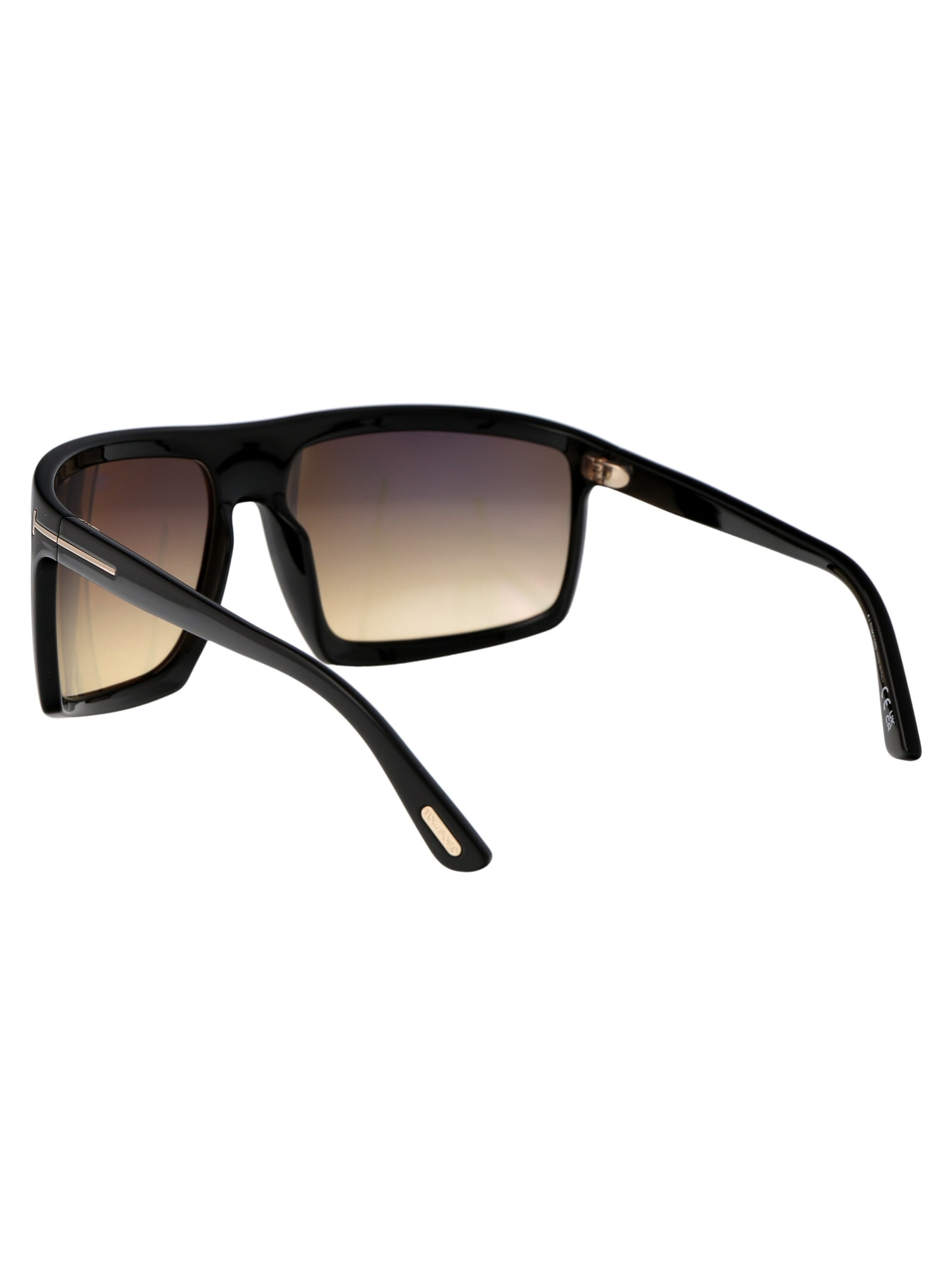 Shop Tom Ford Clint-02 Sunglasses In 01b Nero Lucido / Fumo Grad
