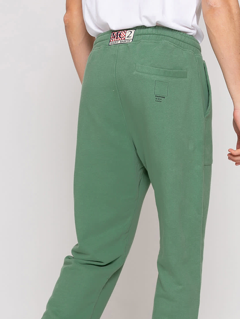 Shop Mc2 Saint Barth Military Green Track Pants Pantone Special Edition