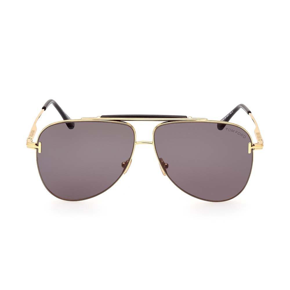 Shop Tom Ford Aviator Frame Sunglasses Sunglasses In 30a Oro Carico Lucido / Fumo