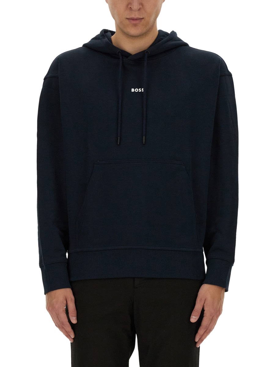 Shop Hugo Boss Sweatshirt With Logo In Blue