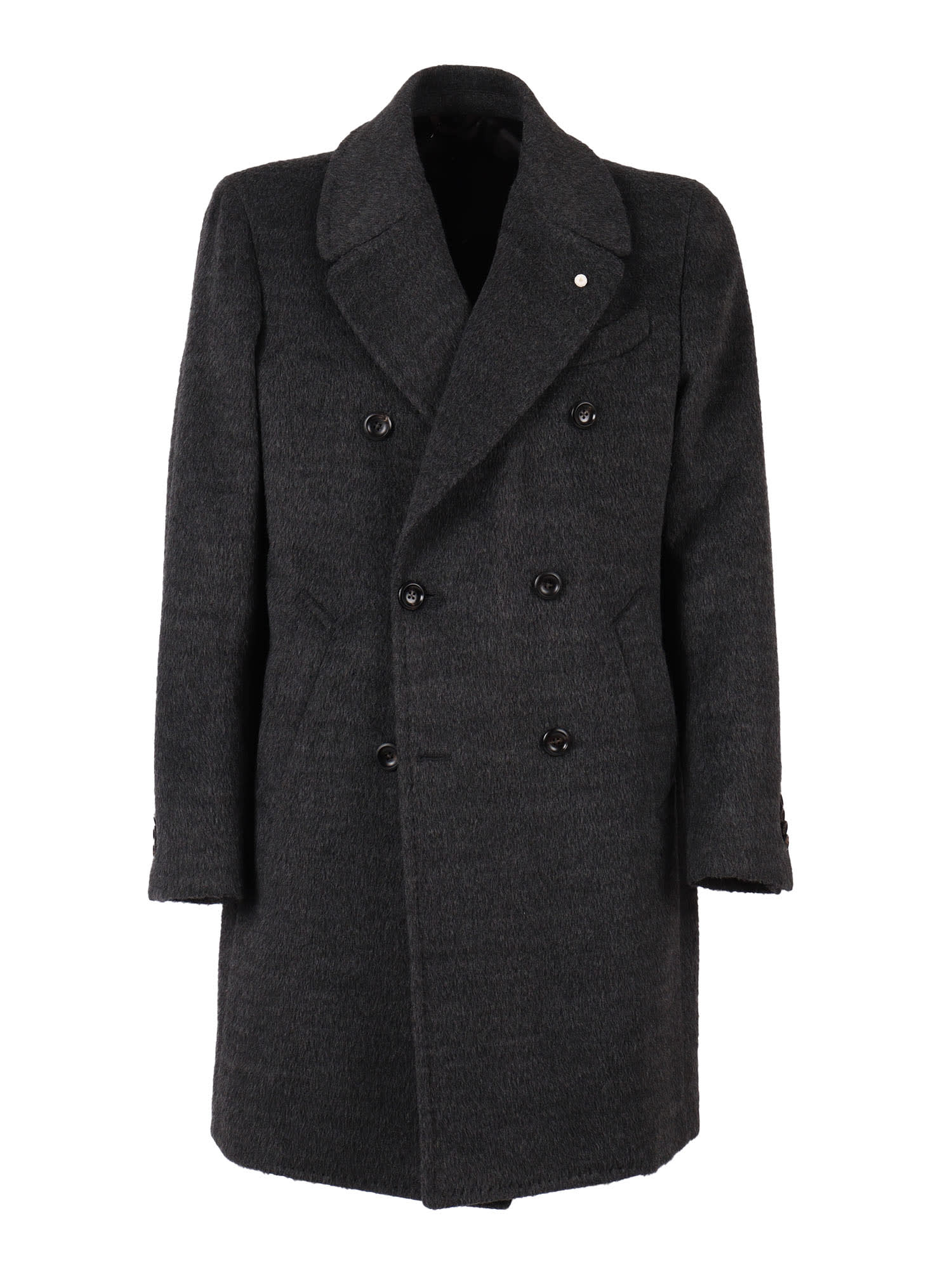 Luigi Bianchi Mantova Double-breasted Coat In Gray