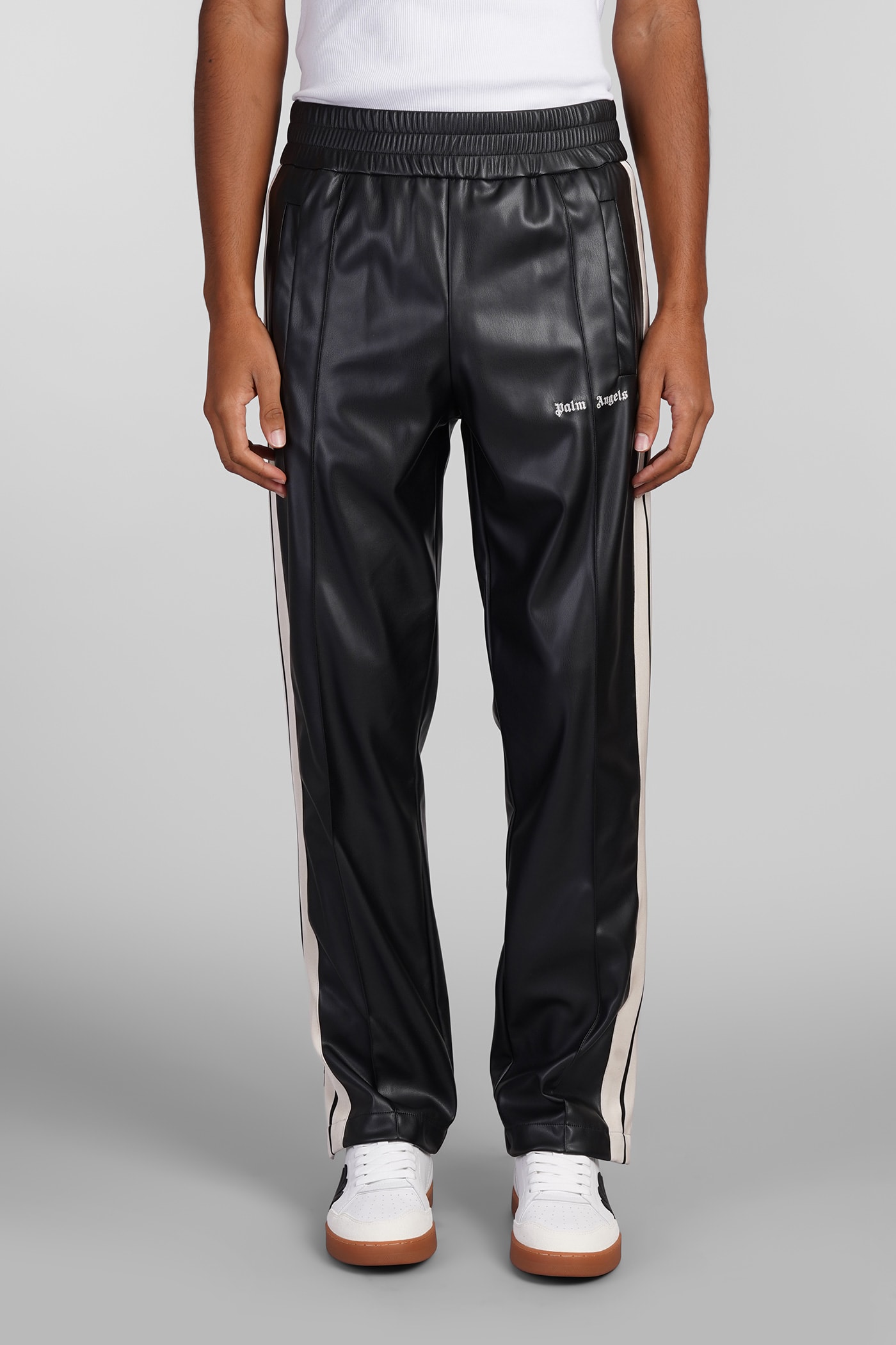 Shop Palm Angels Pants In Black Polyester