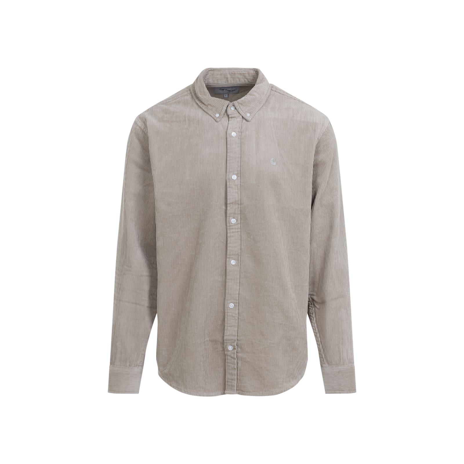 Carhartt Madison Corduroy Long-sleeved Shirt In Gray