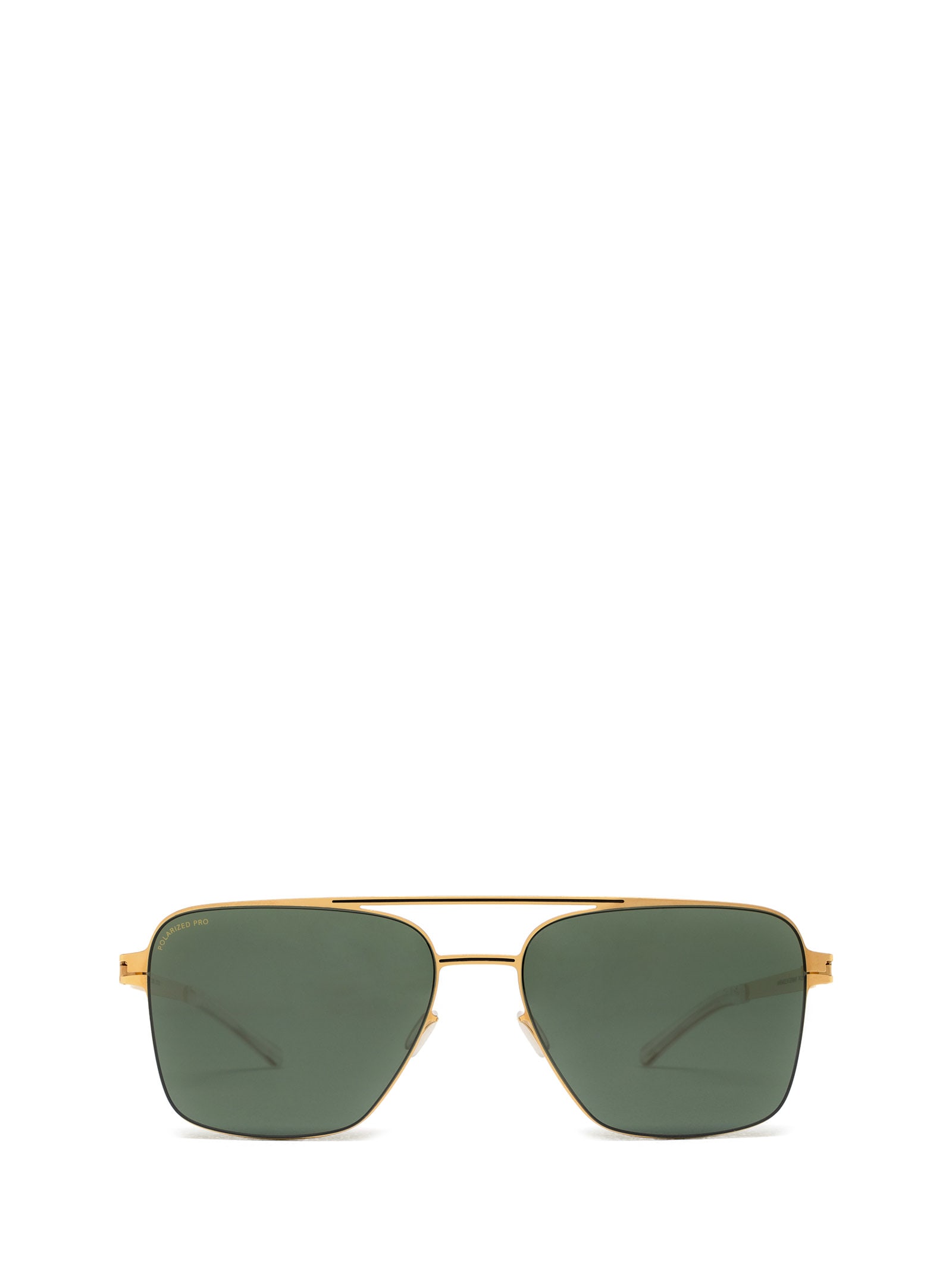 Shop Mykita Bernie Sun Gold/black Sunglasses