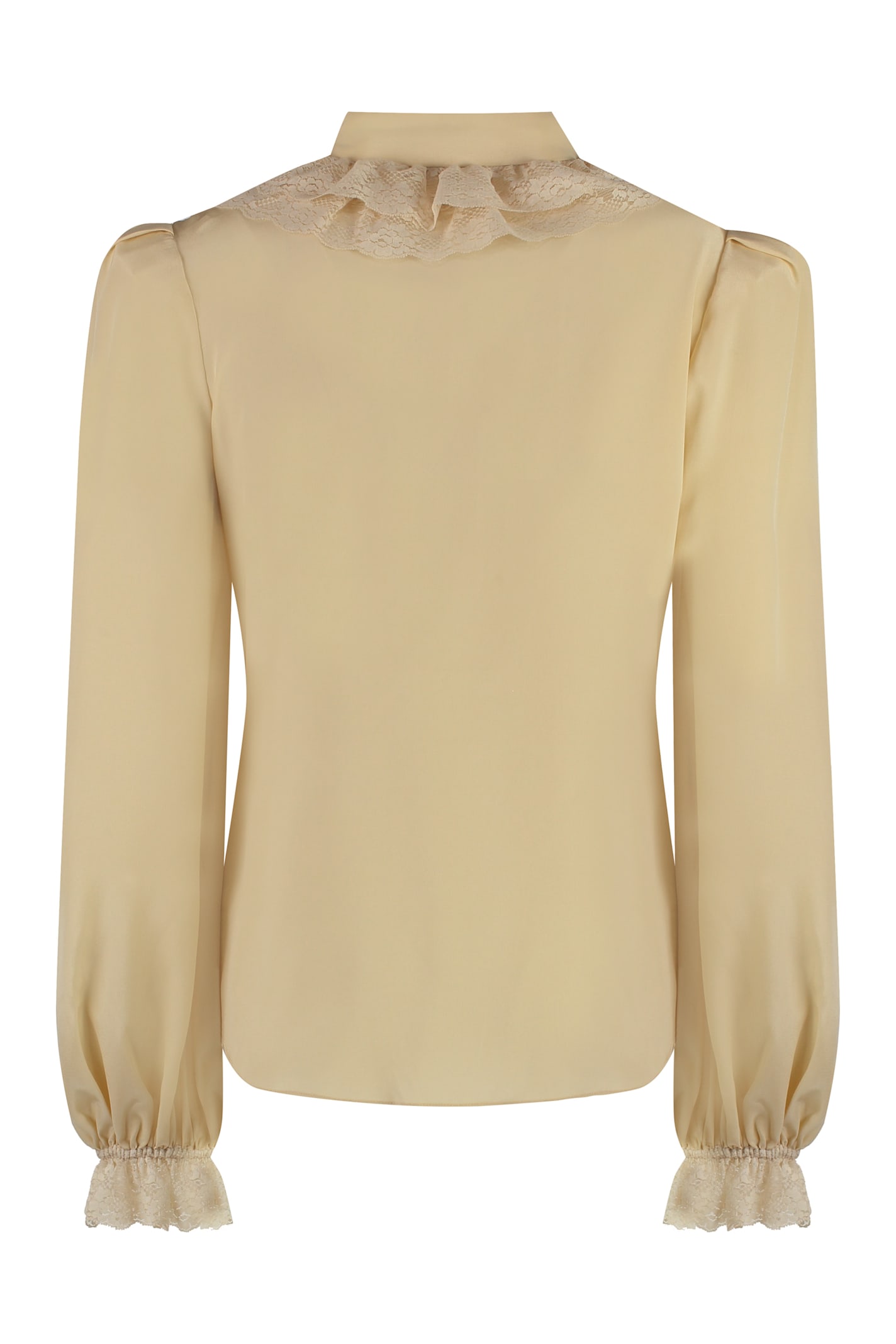 Zimmermann Ruffled Blouse Lace Detailing In Beige