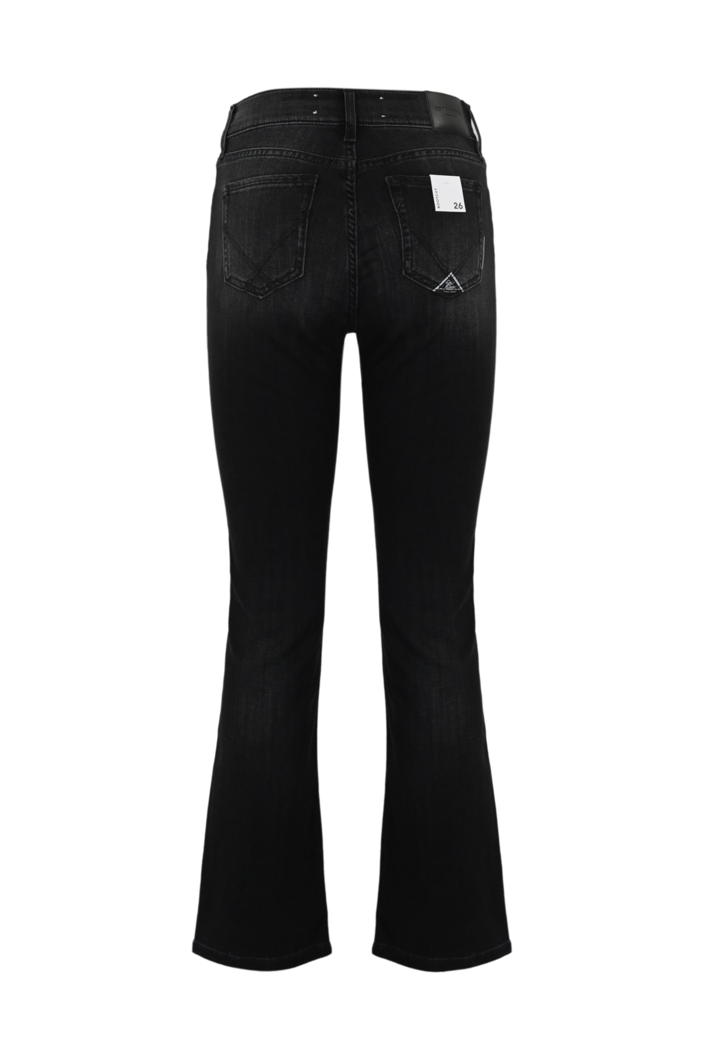 Shop Roy Rogers Flare Jeans In Black Denim In Denim Black