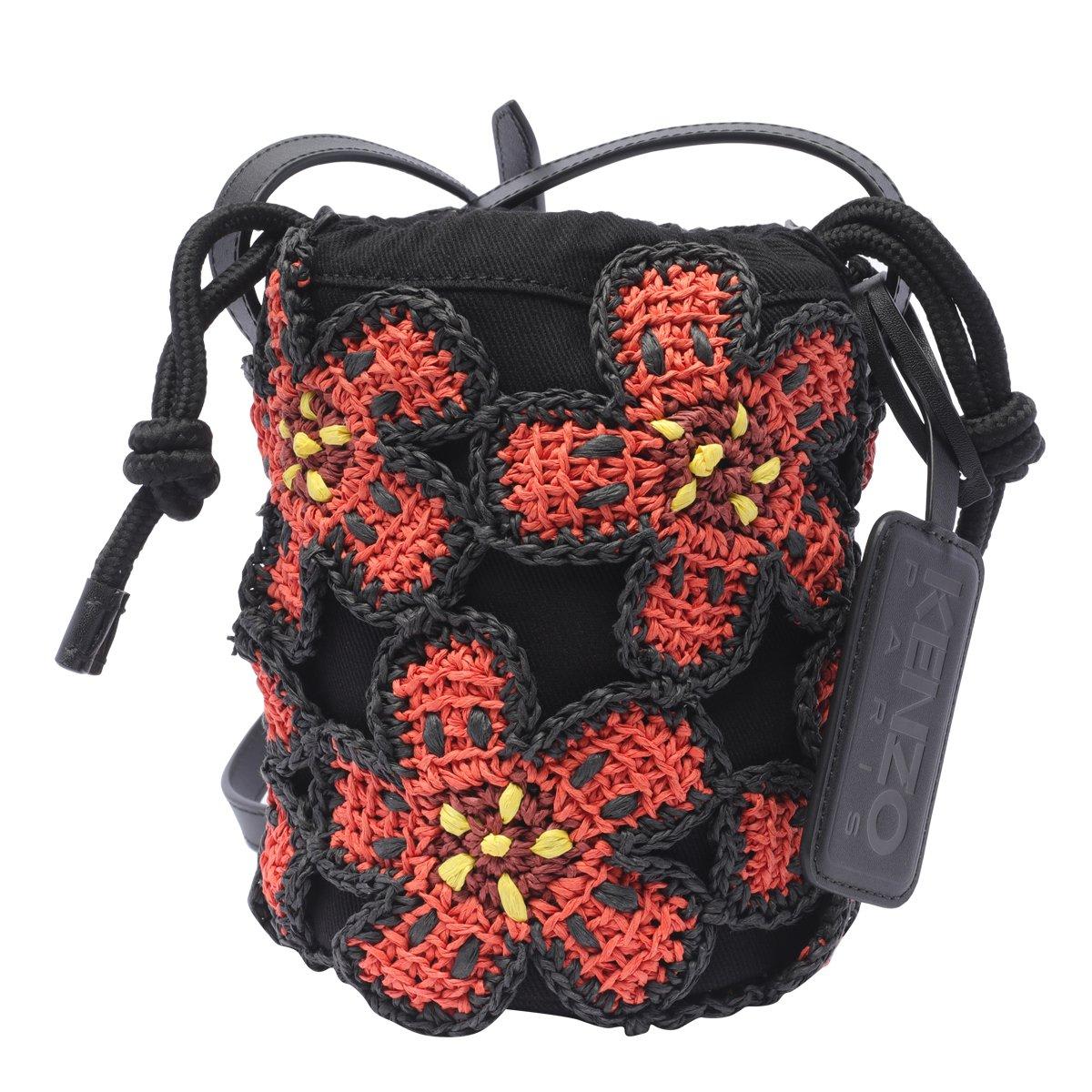 Shop Kenzo Floral Patterned Bucket Bag In Medium Red