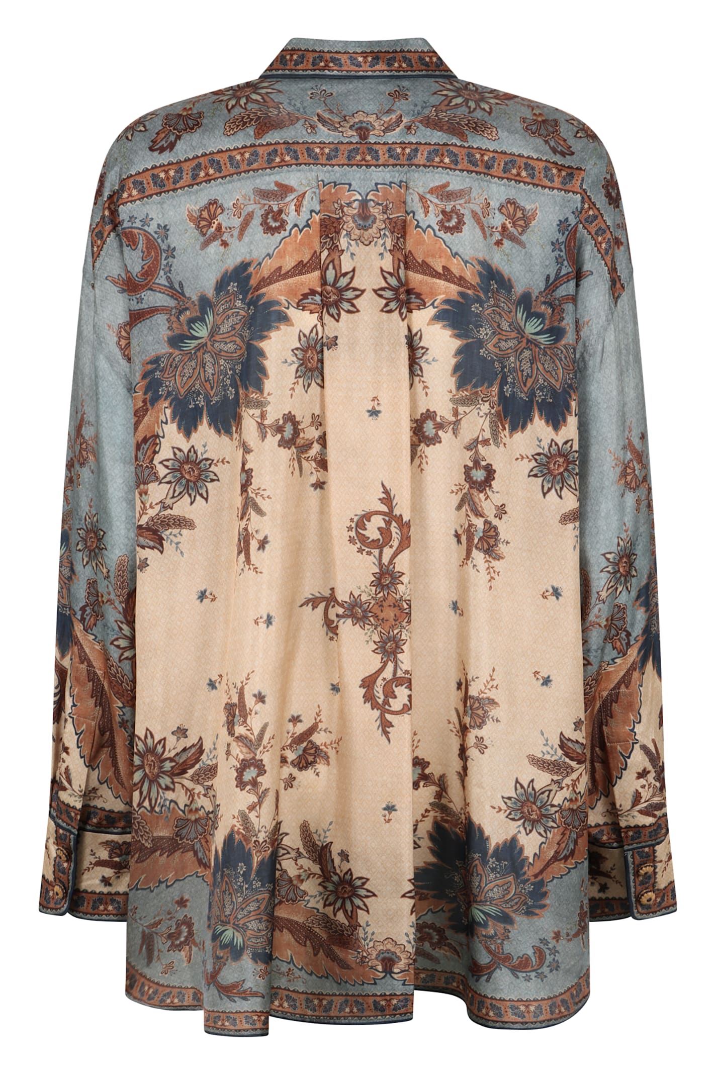 Zimmermann Ascension Manstyle Printed Silk Shirt In Multi