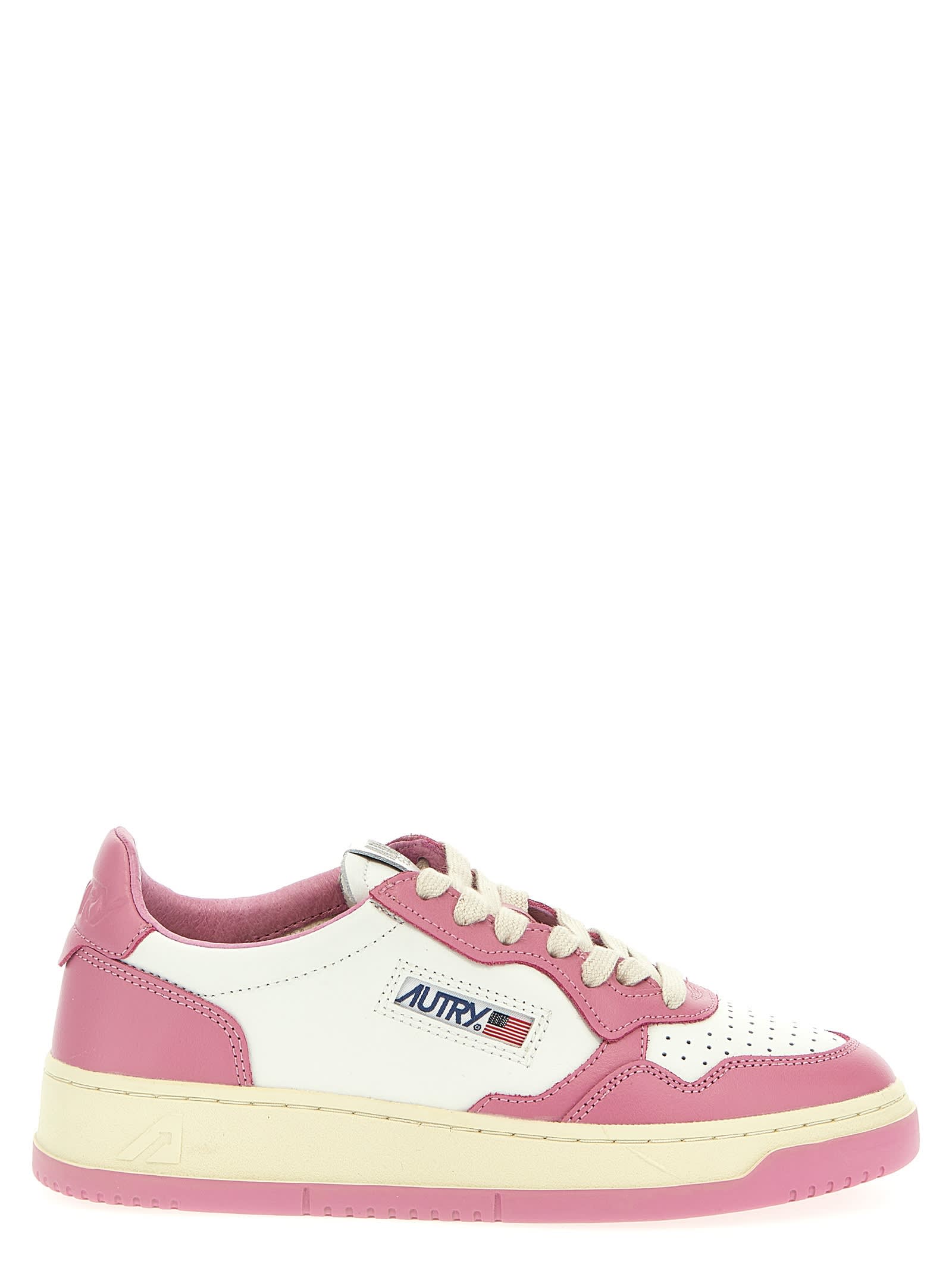 Autry Medalist Low Low-top Sneakers With Smooth In Rosa