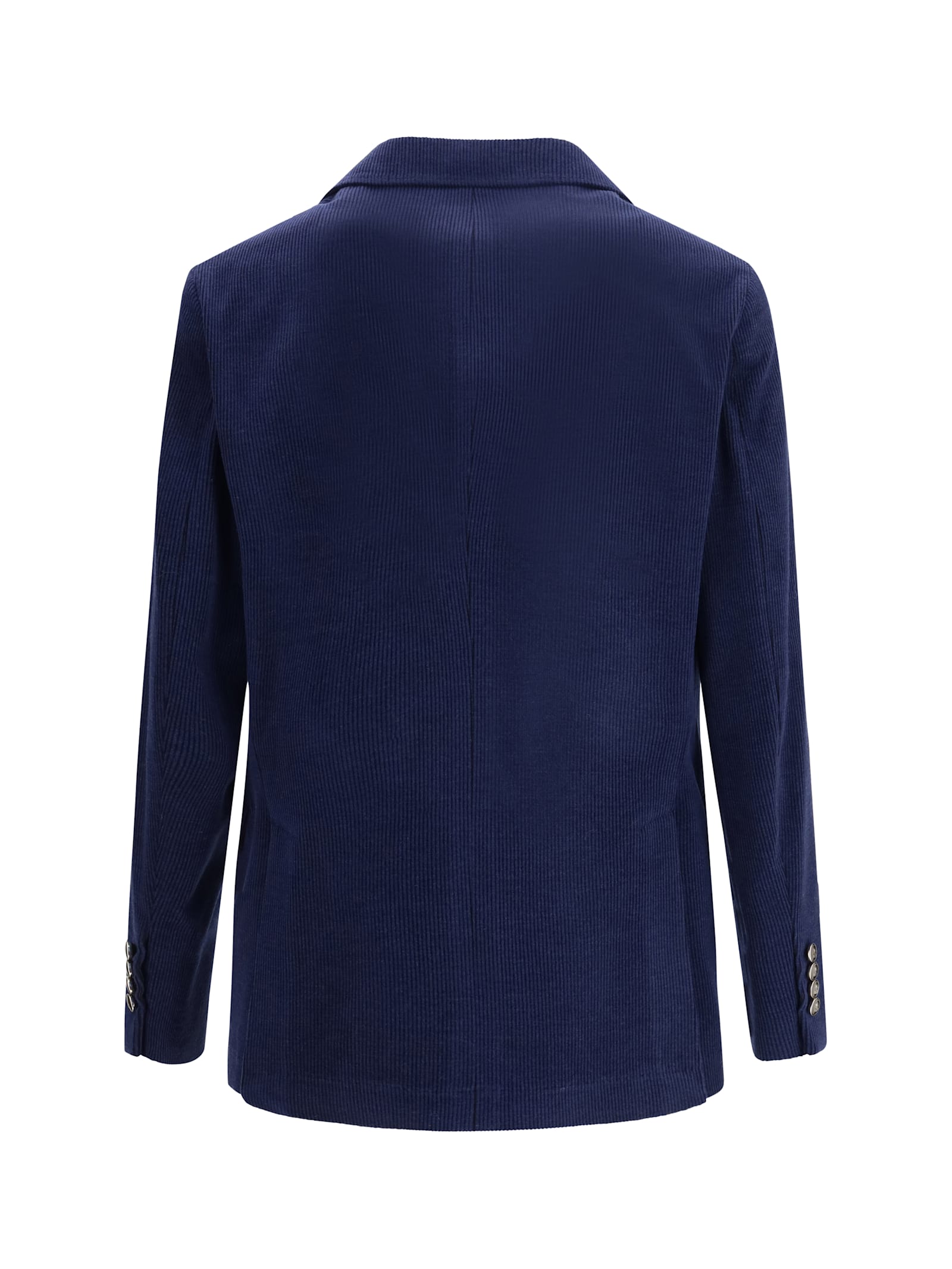 Brunello Cucinelli Double-breasted Herringbone Linen Blazer In Blue