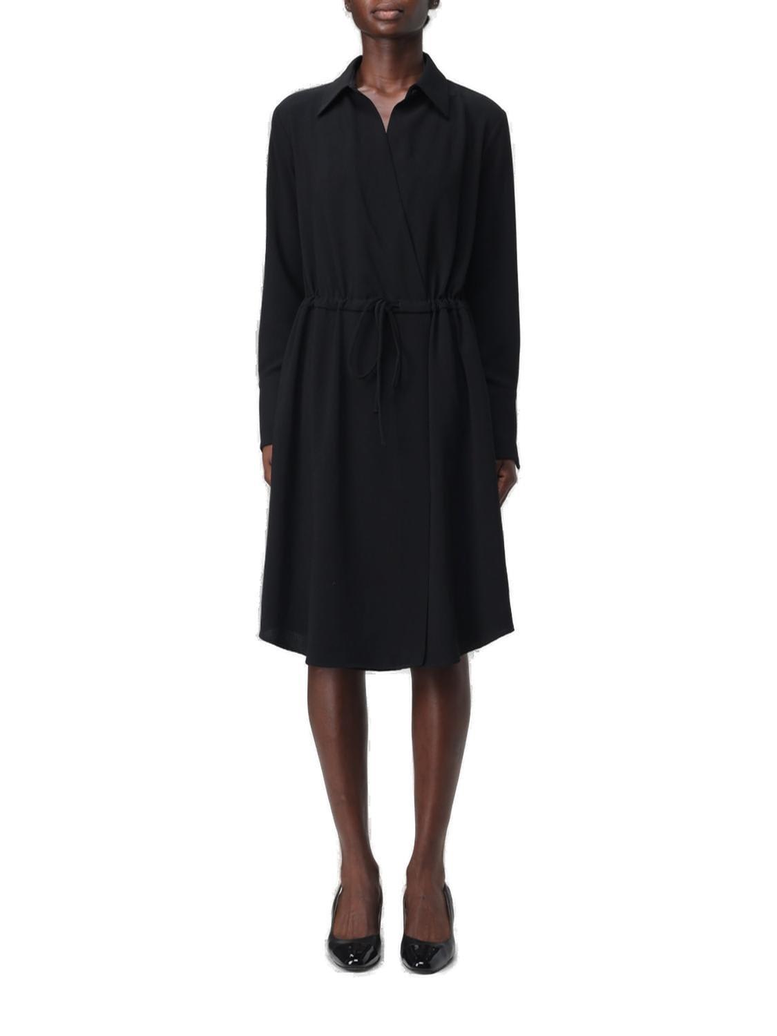 Long-sleeved Tie-fastened Dress Emporio Armani