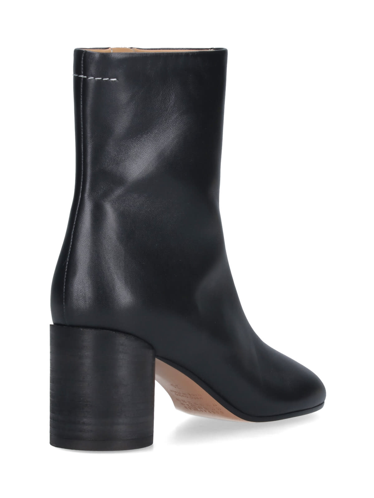 Mm6 Maison Margiela Mm6 By Maison Margiela Ankle Boots With Distinctive Seam Detail And Block Heel In Black