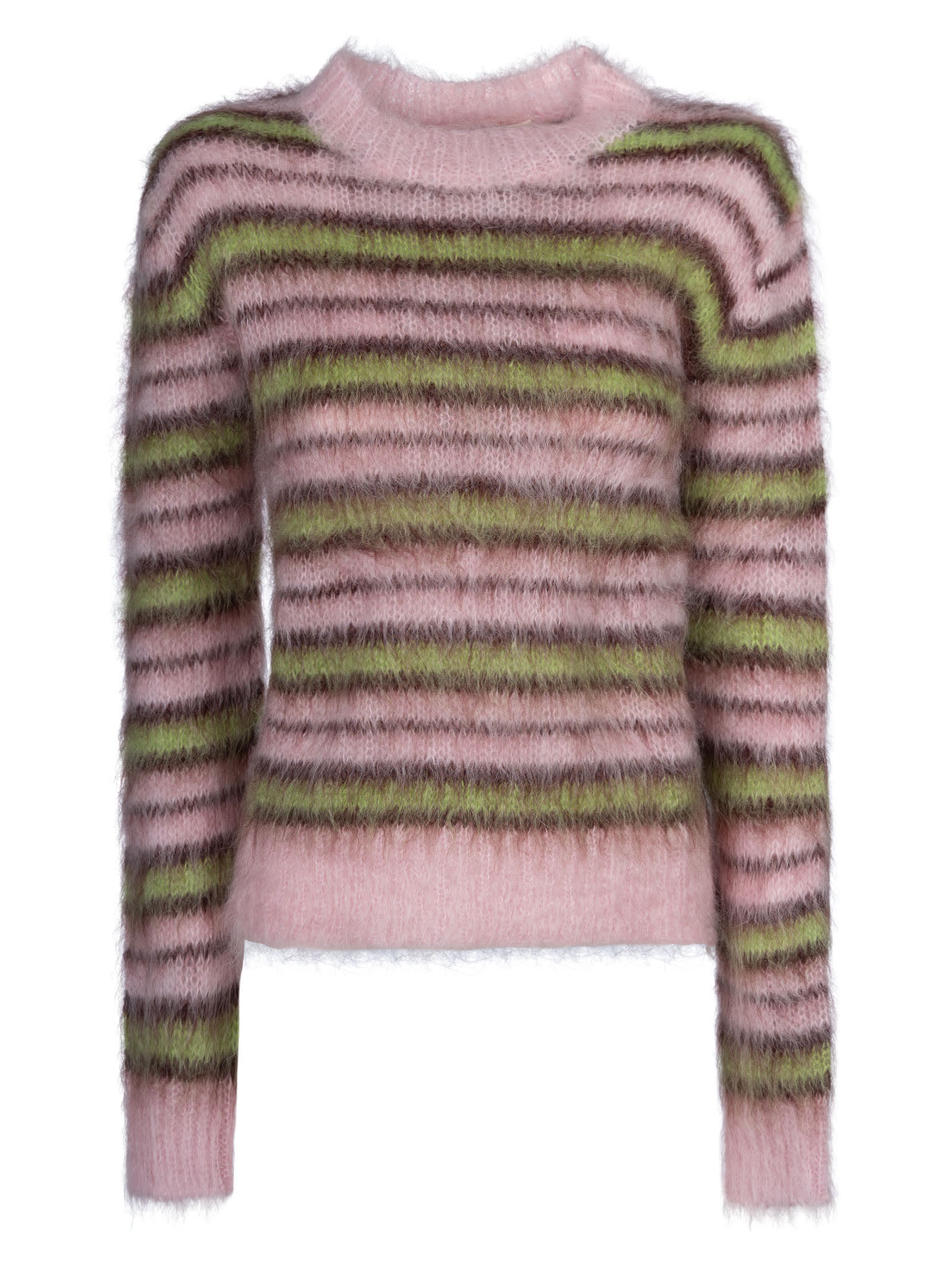 Shop Marni Iconic Brushed Stripes Sweater In Quartz