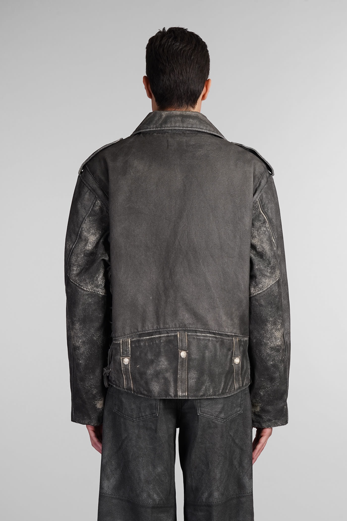 Shop Haikure Kay Biker Jacket In Grey Cotton