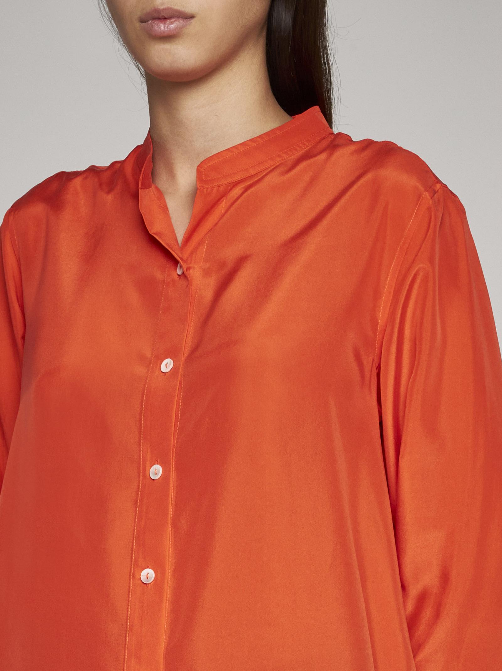 Shop P.a.r.o.s.h Sunny Silk Habotai Shirt In Orange