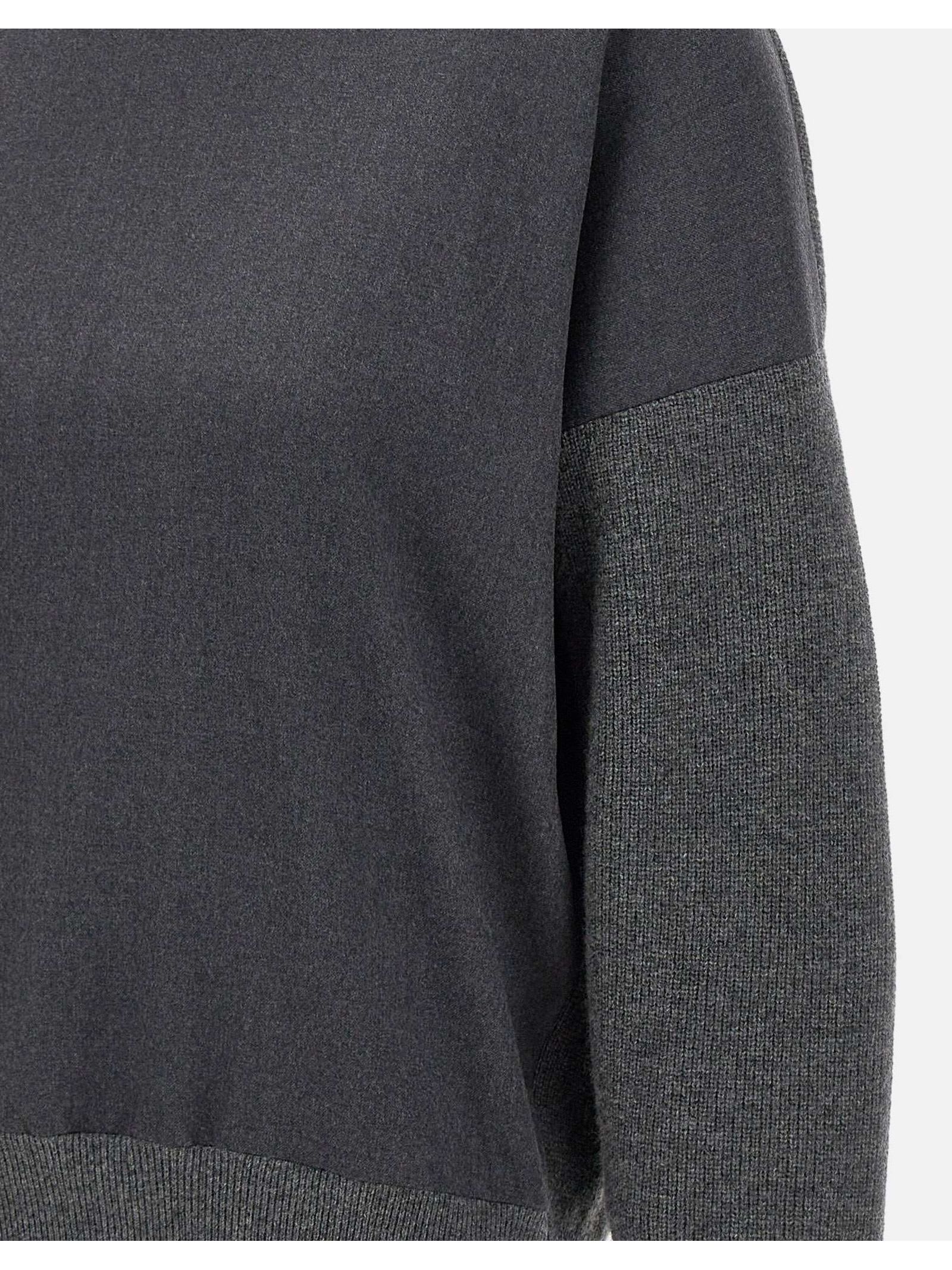 Shop Fabiana Filippi Dark Grey Merino-silk Blend Sweater