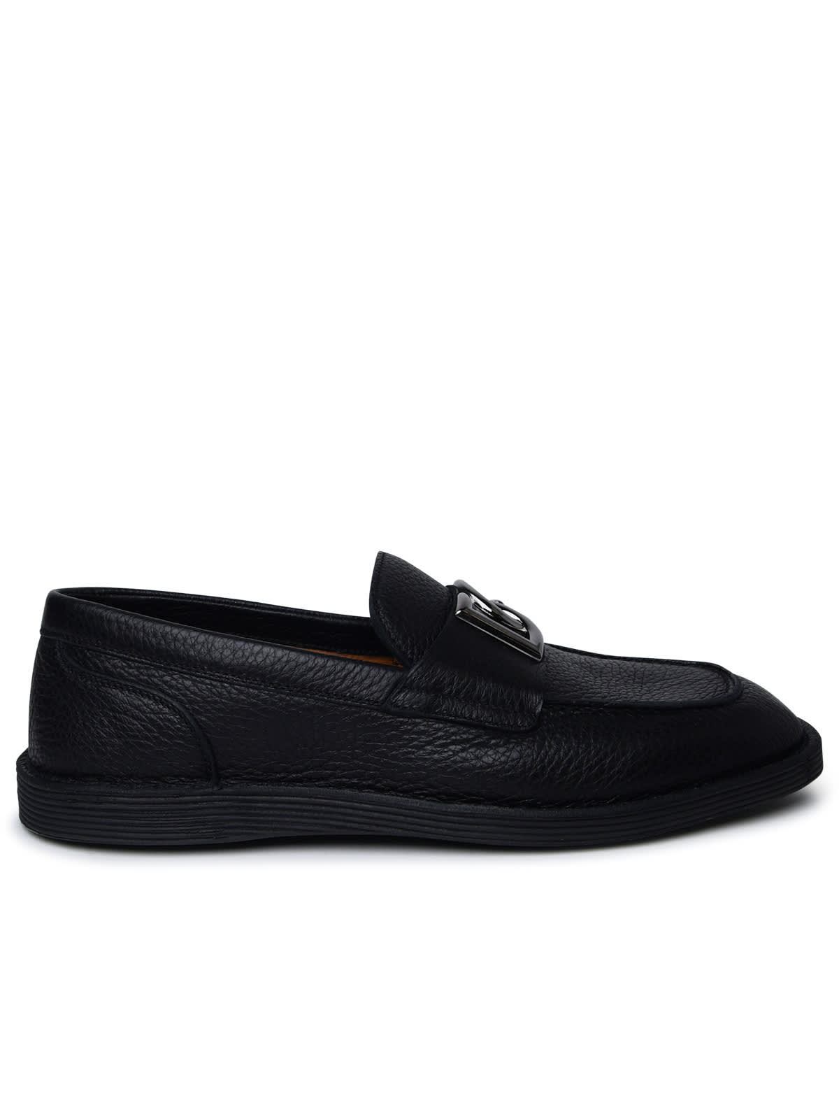 DOLCE & GABBANA BLACK LEATHER LOAFERS