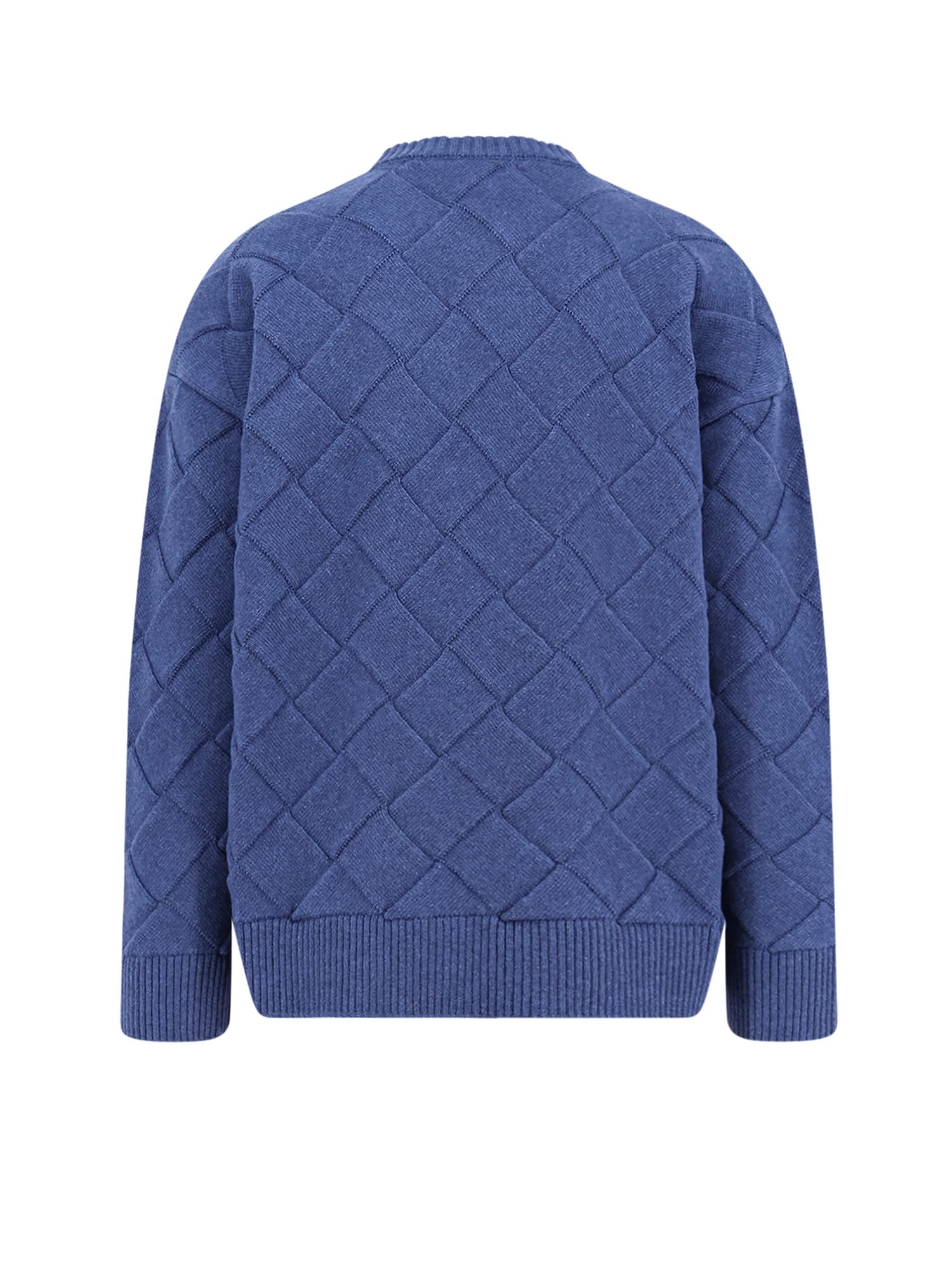 Bottega Veneta Men Intreccio 3d Wool Sweater In Multi