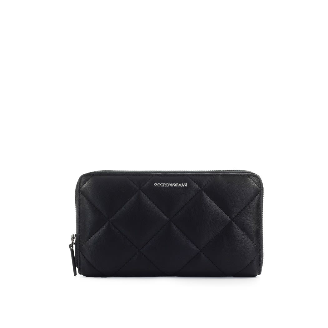 Emporio Armani Black Quilted Wallet