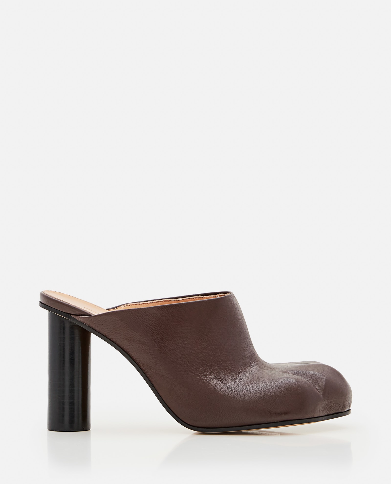 Jw Anderson Heeled Paw Leather Mules In Brown