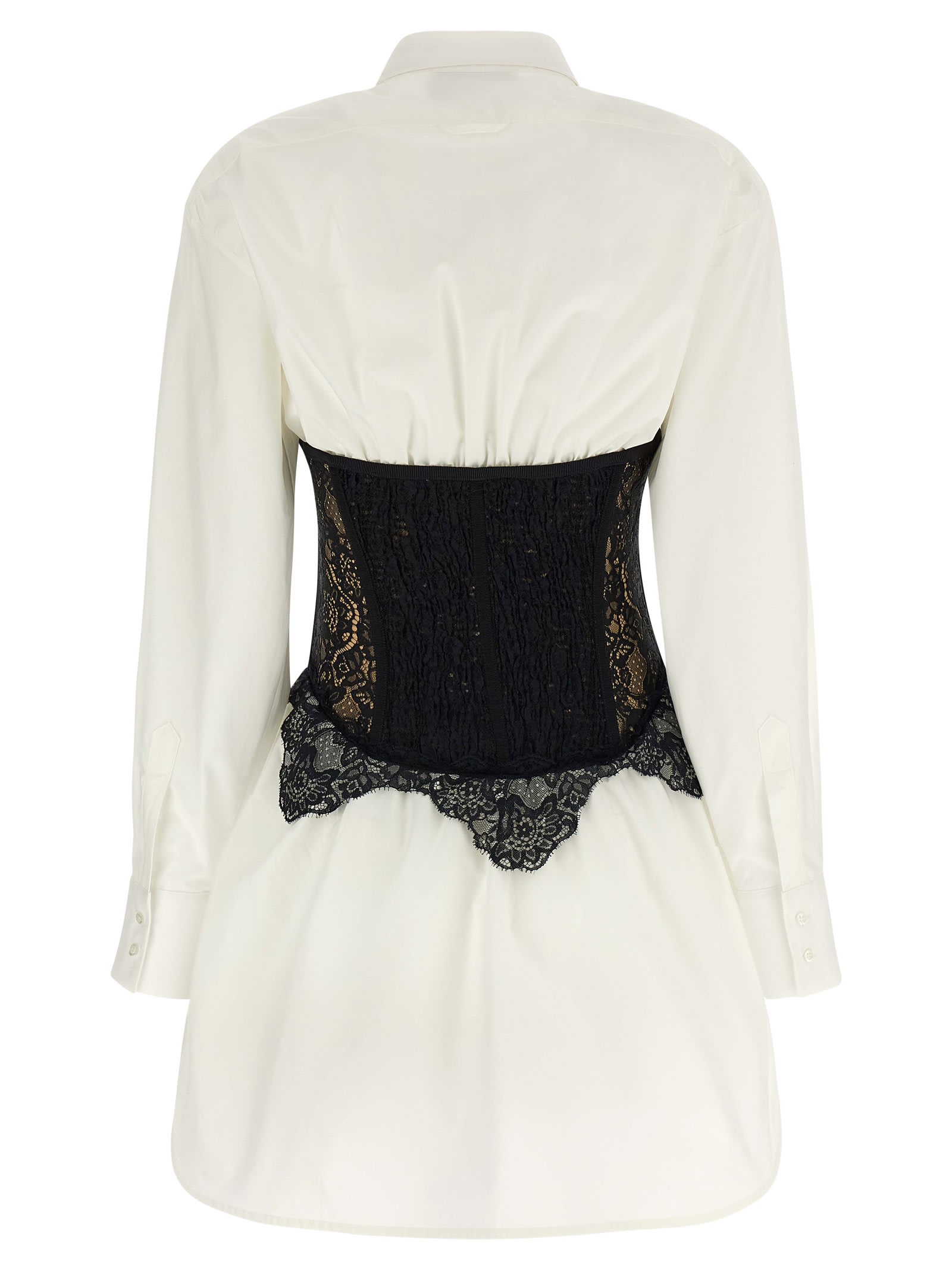 Giuseppe Di Morabito Long Sleeve Corset Style Lace Dress In Multi