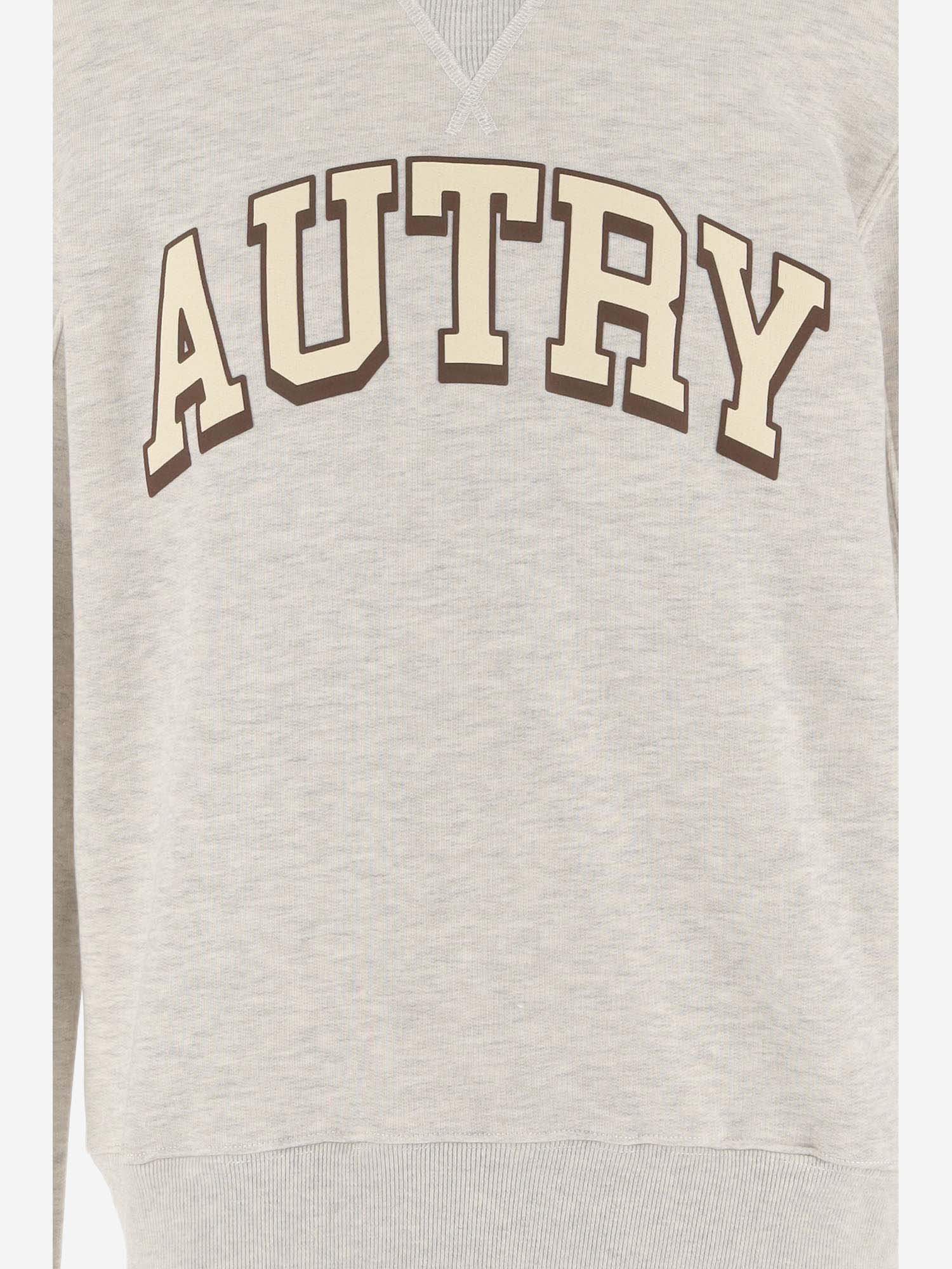 Shop Autry Cotton Blend Sweatshirt With Logo In Grey