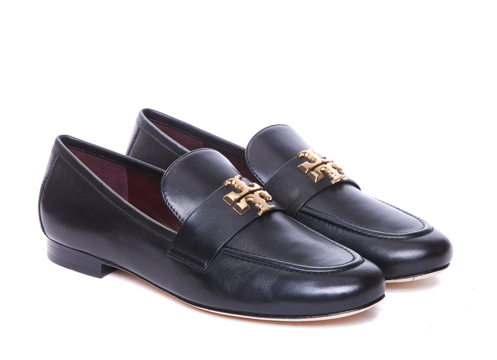 Shop Tory Burch Eleanor Loafers In Black