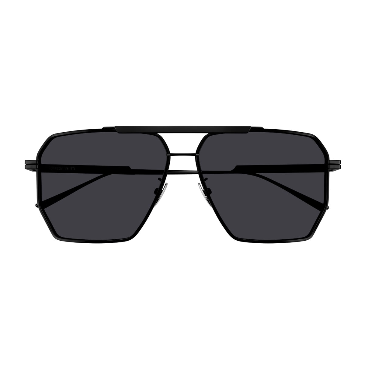 Bottega Veneta Bv1012s Linea Minimalist 001 Black Grey Sunglasses In Black