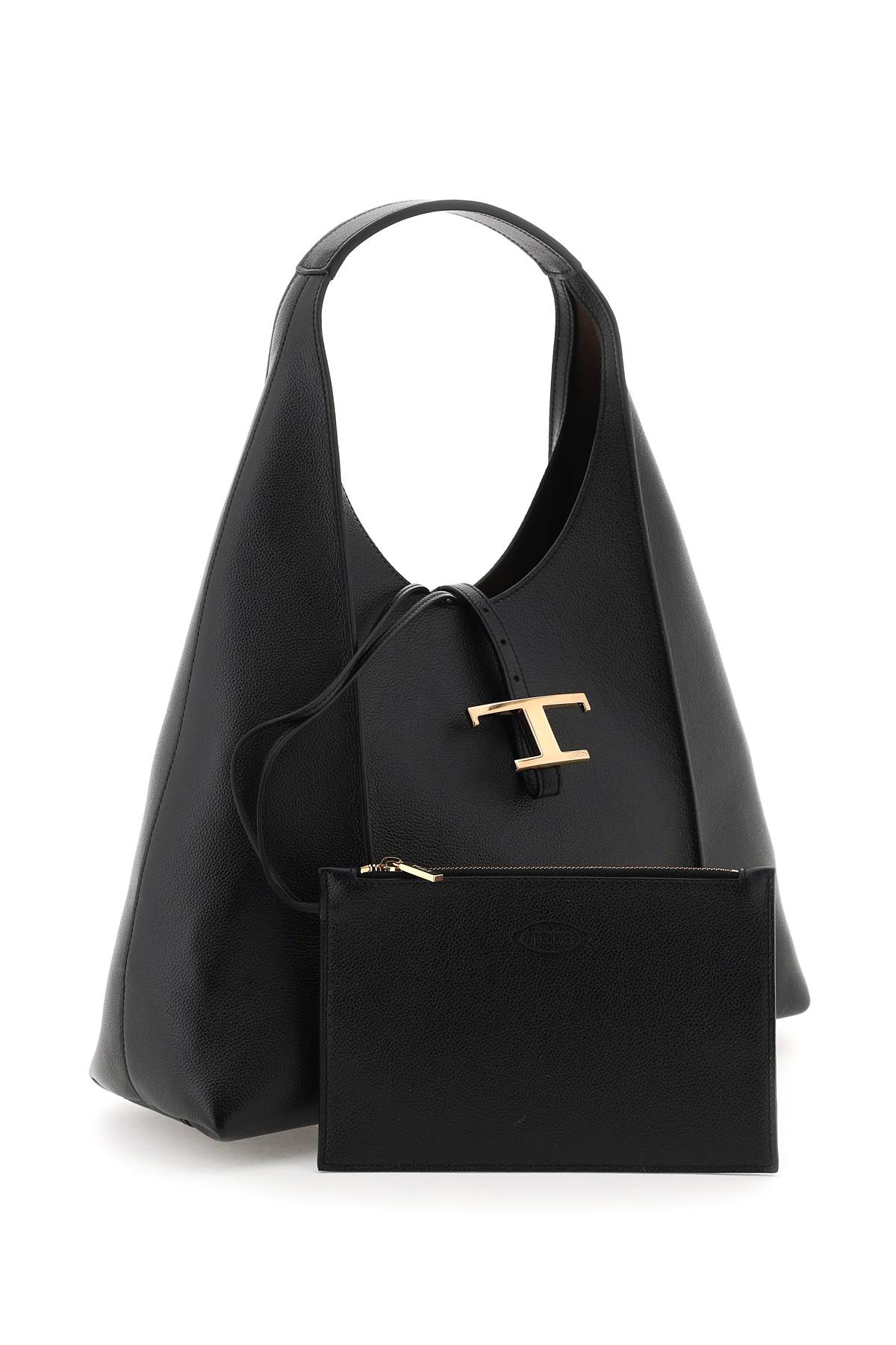 Shop Tod's T-timeless Hobo Bag In Black