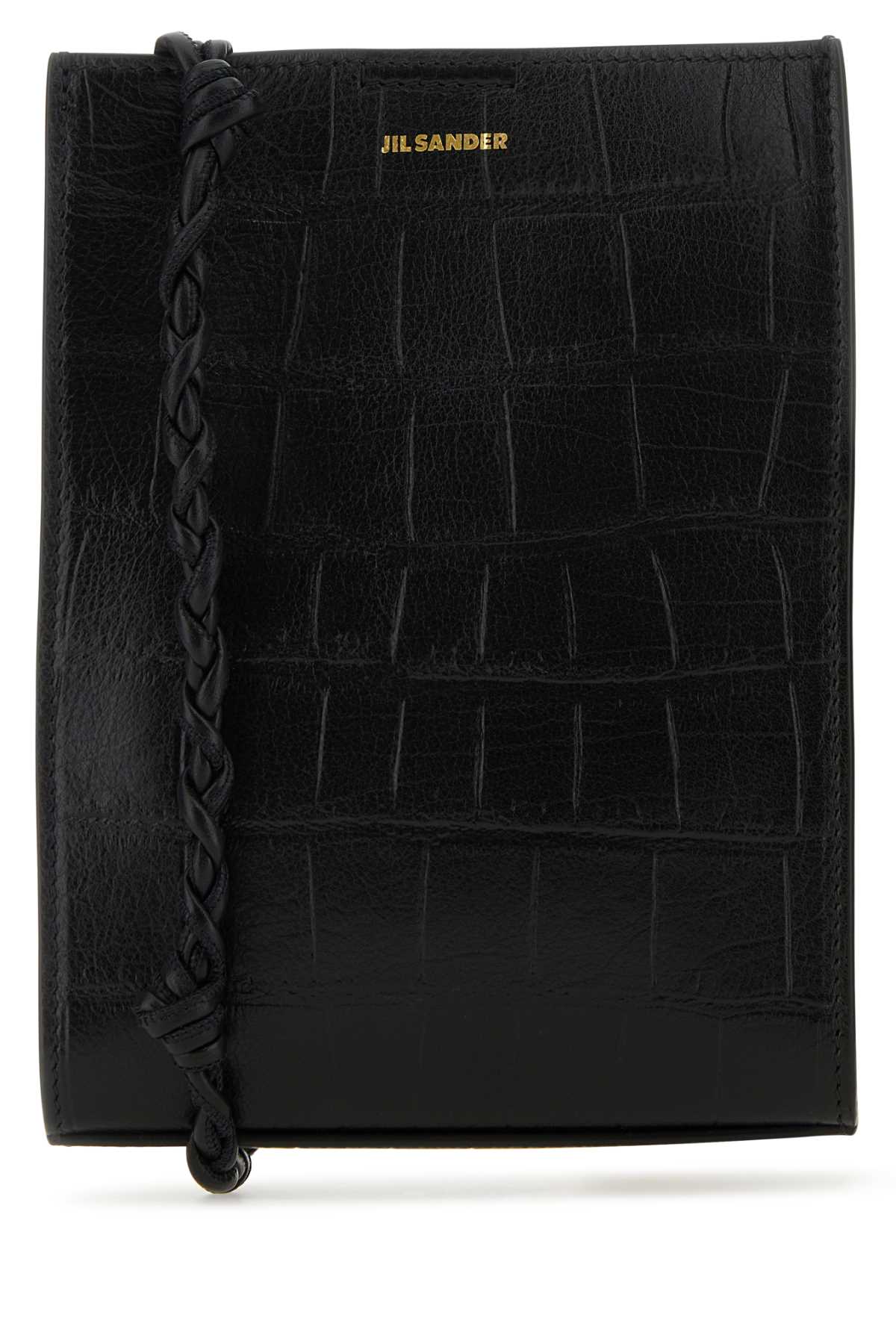 Black Leather Small Tangle Shoulder Bag