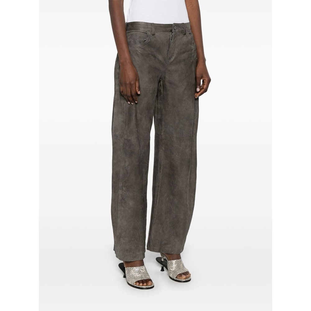 Salvatore Santoro Leather Pant In Brown