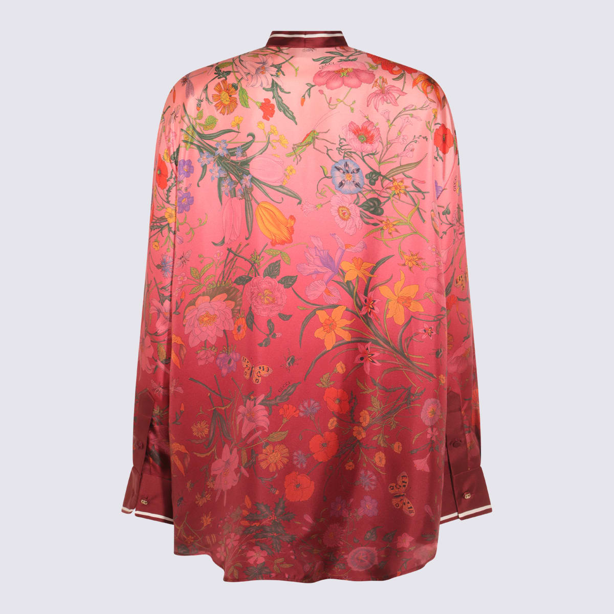 Gucci Silk Floral Shirt In Pink