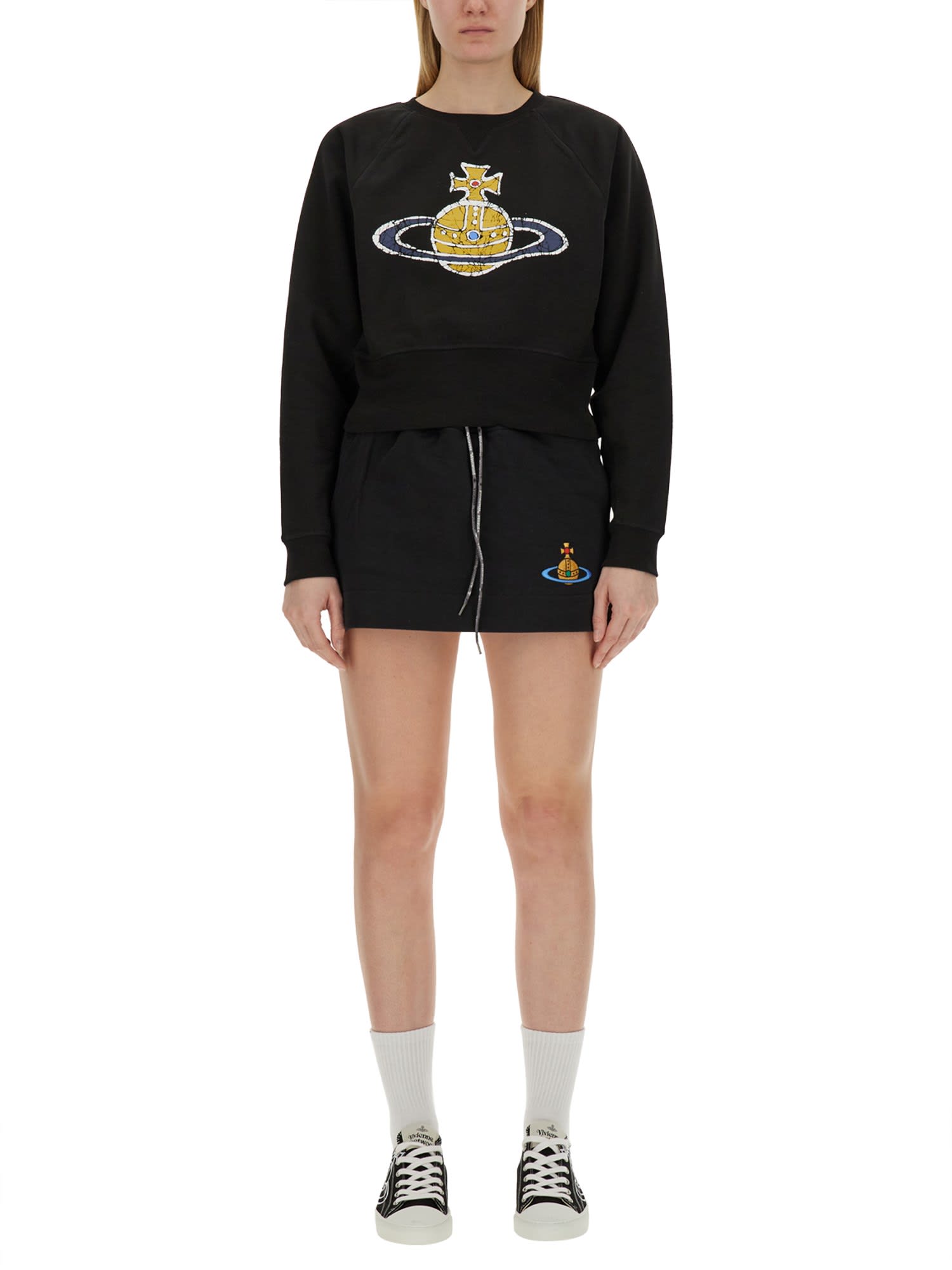 Vivienne Westwood Time Machine Cotton Sweatshirt In Nero