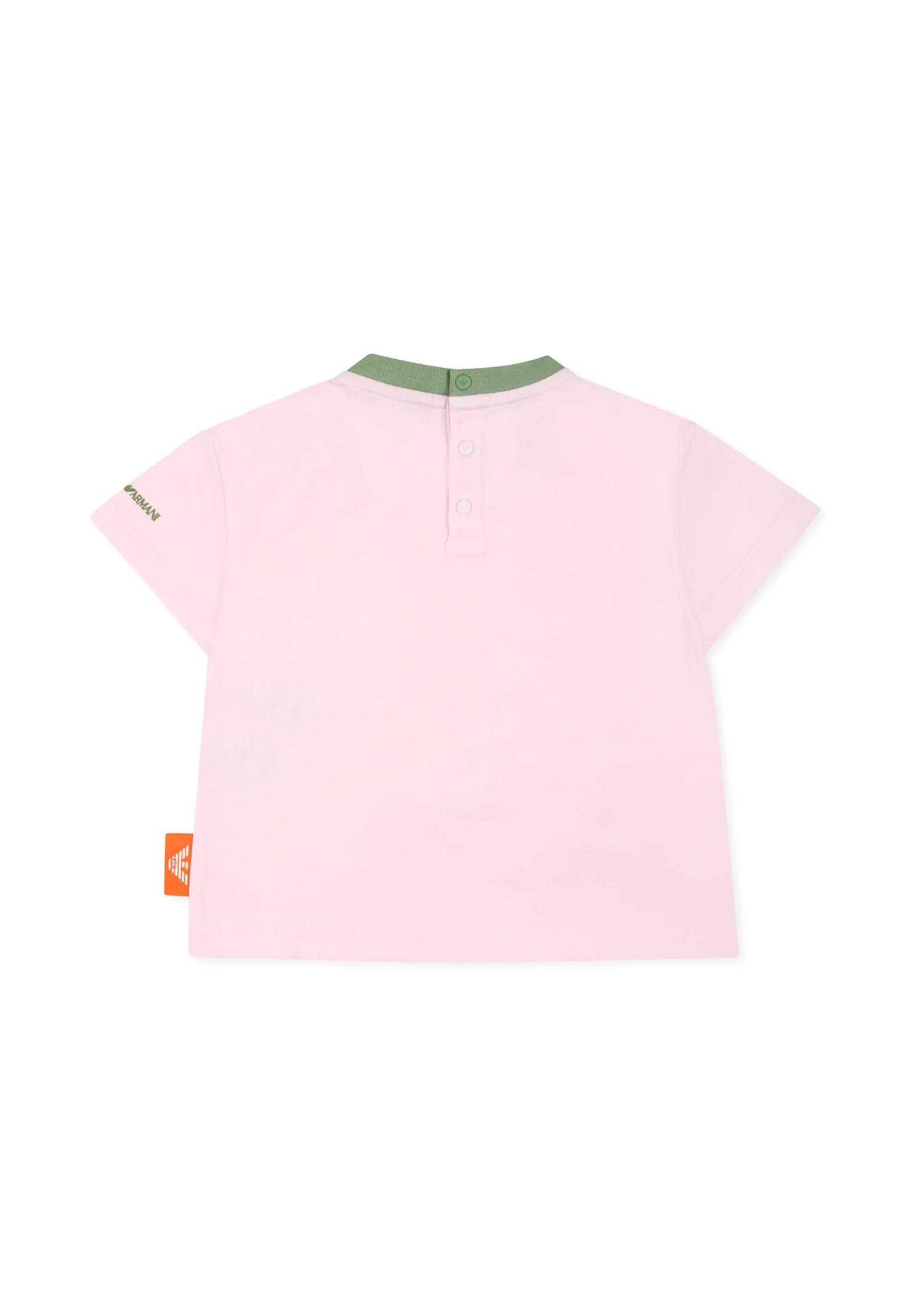 Shop Emporio Armani Pink T-shirt For Girl With Manga Bear