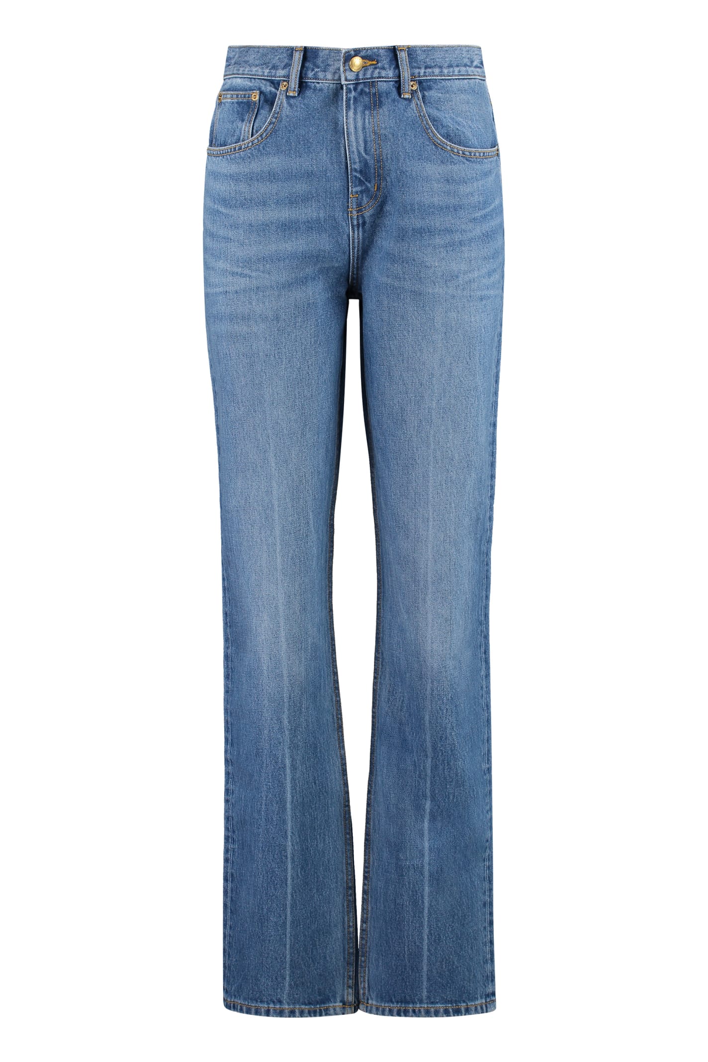 Shop Tory Burch 5-pocket Straight-leg Jeans