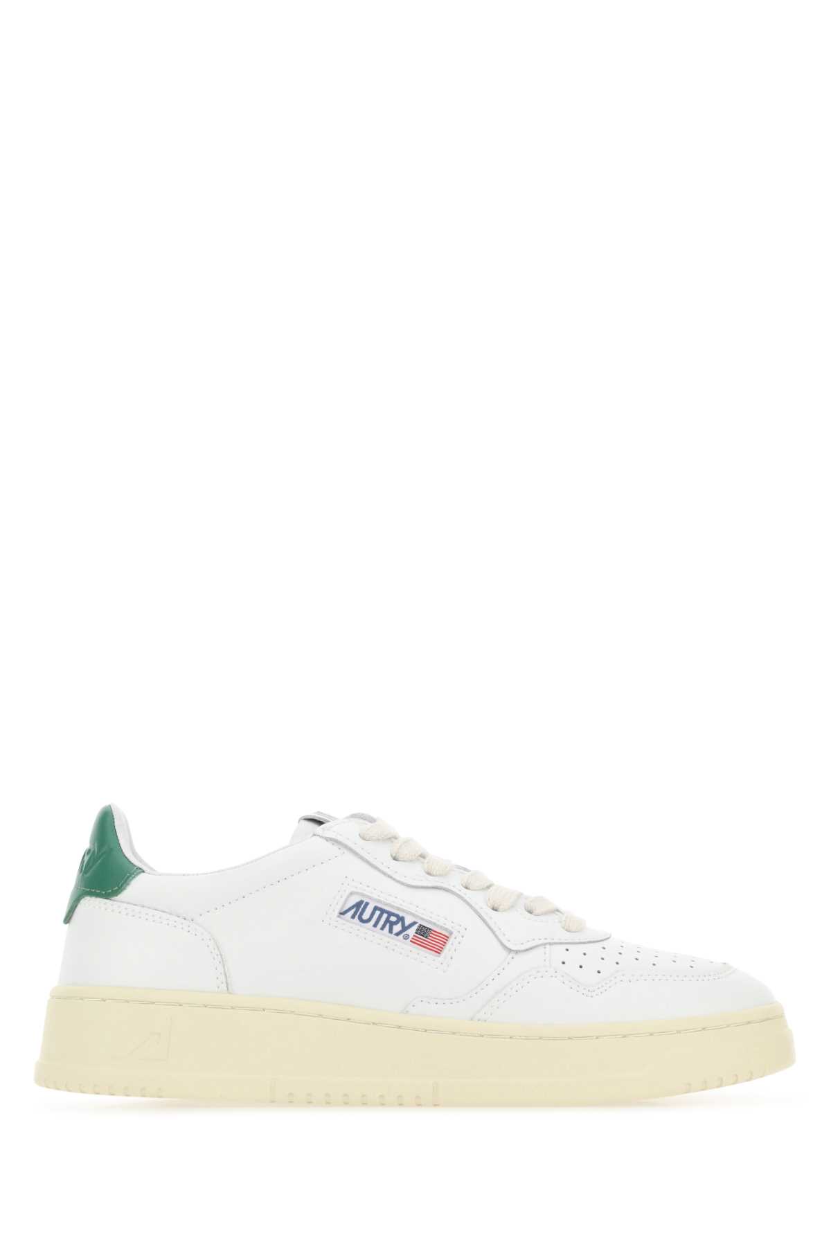Shop Autry White Leather Medalist Sneakers In Multicolor