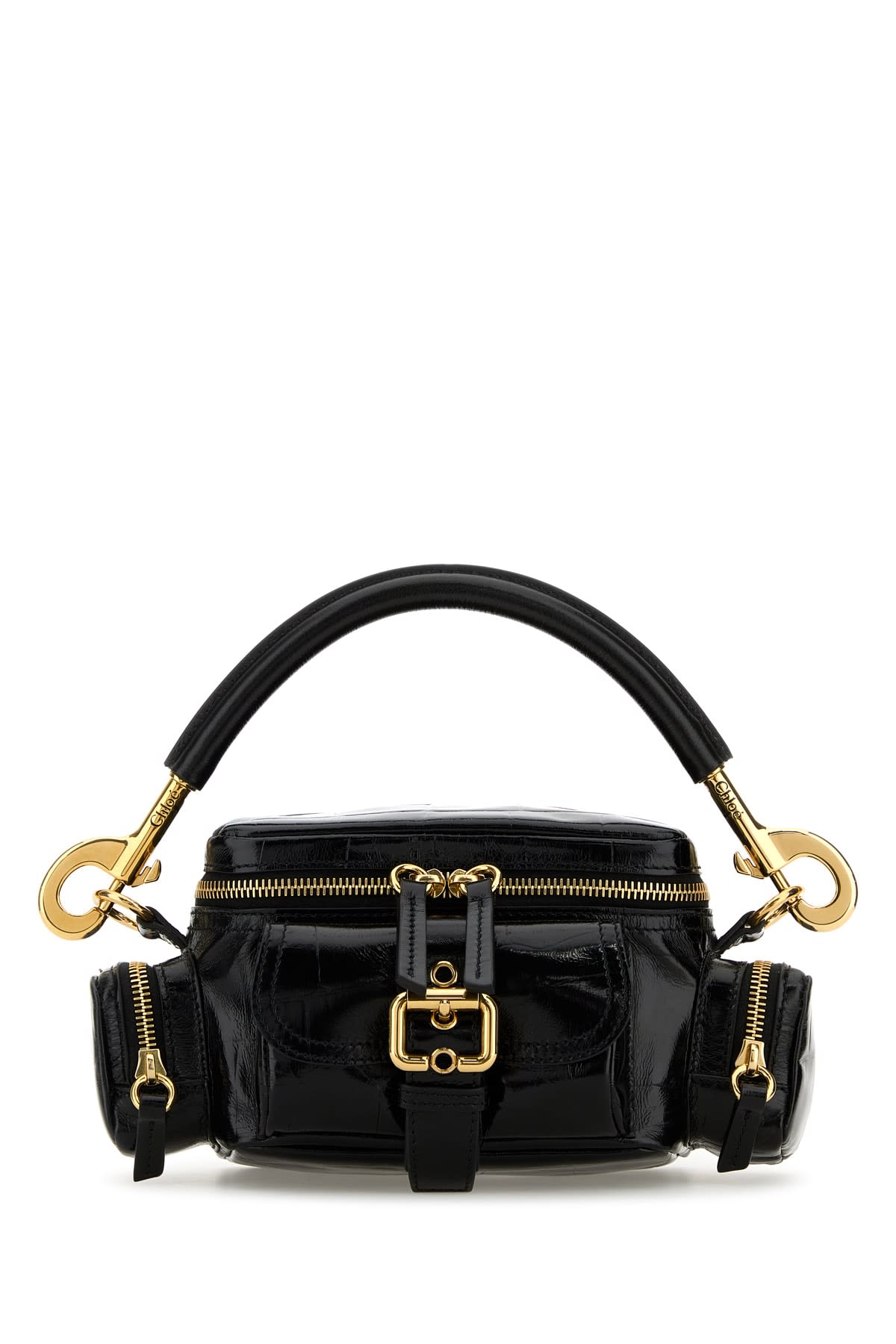 Chloé Chloe Women Petrol Blue Leather Camera Bag Handbag In Black