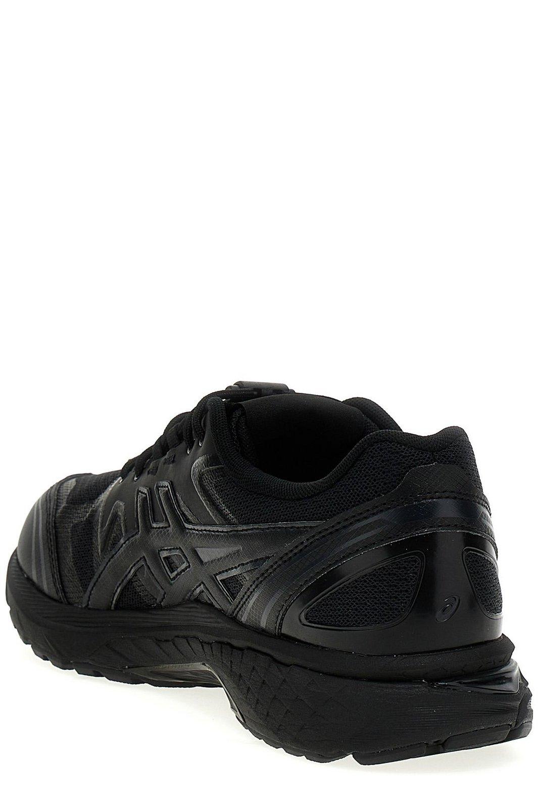 Shop Comme Des Garçons Shirt X Asics Knitted Lace-up Sneakers In Nero