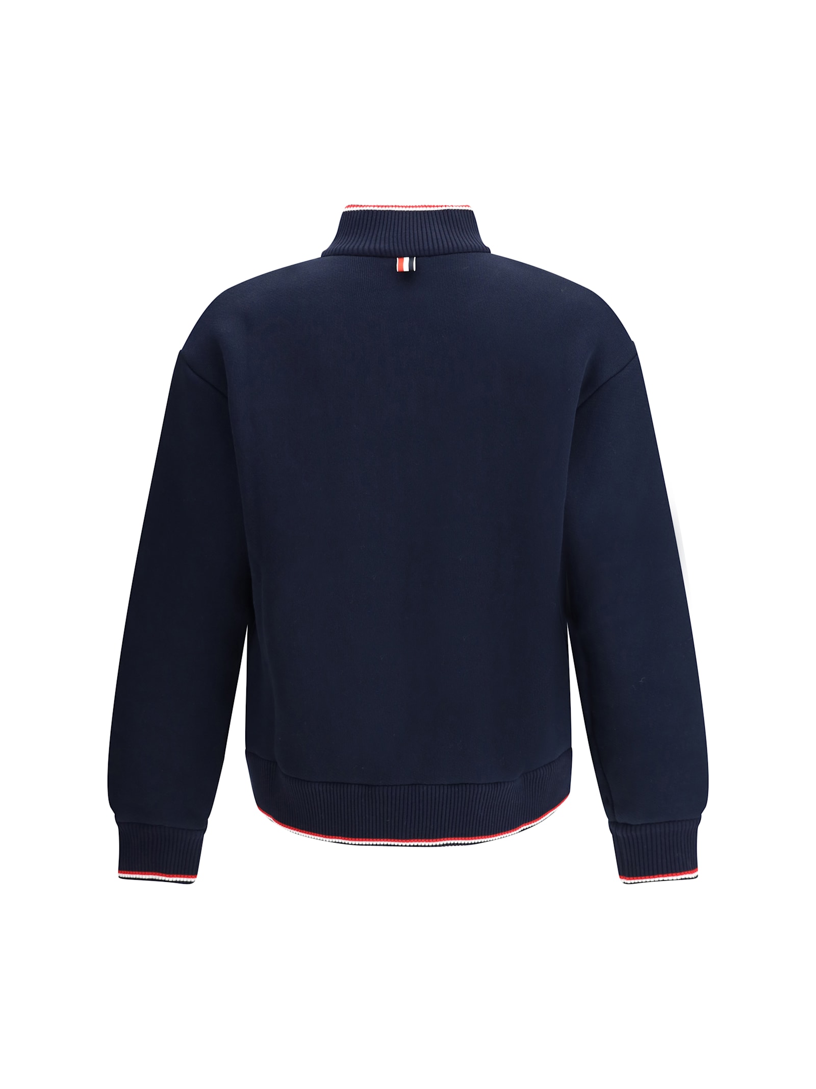 Thom Browne Cotton Zip Hoodie And Pockets In Blue