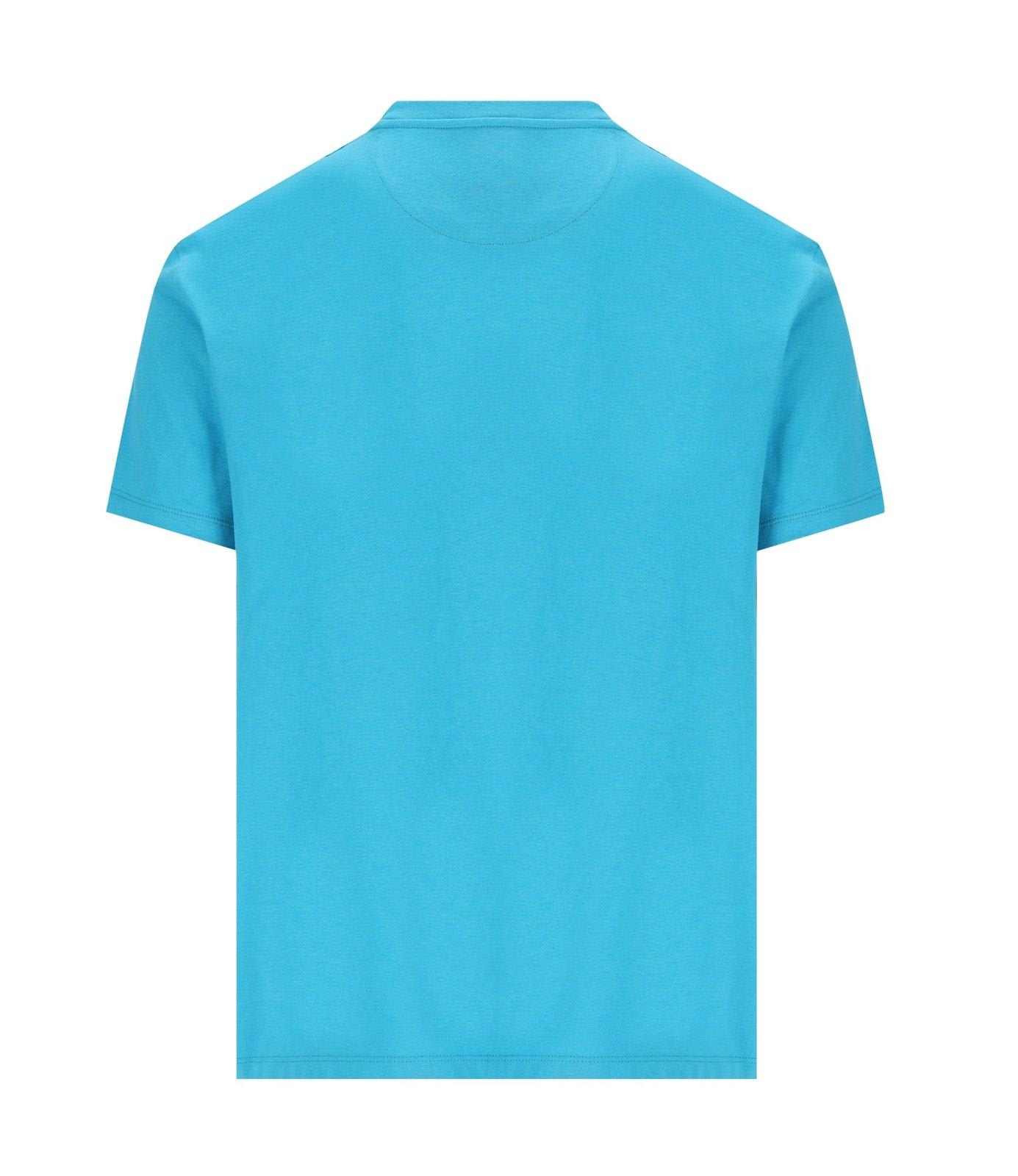 Shop Valentino Vlogo Signature Crewneck T-shirt In Azzurro