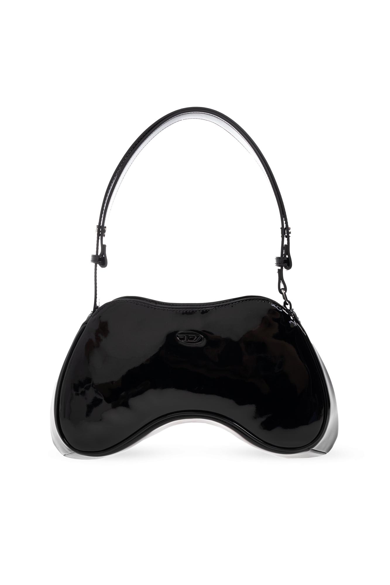 Diesel Play-glossy Shoulder Bag In Black