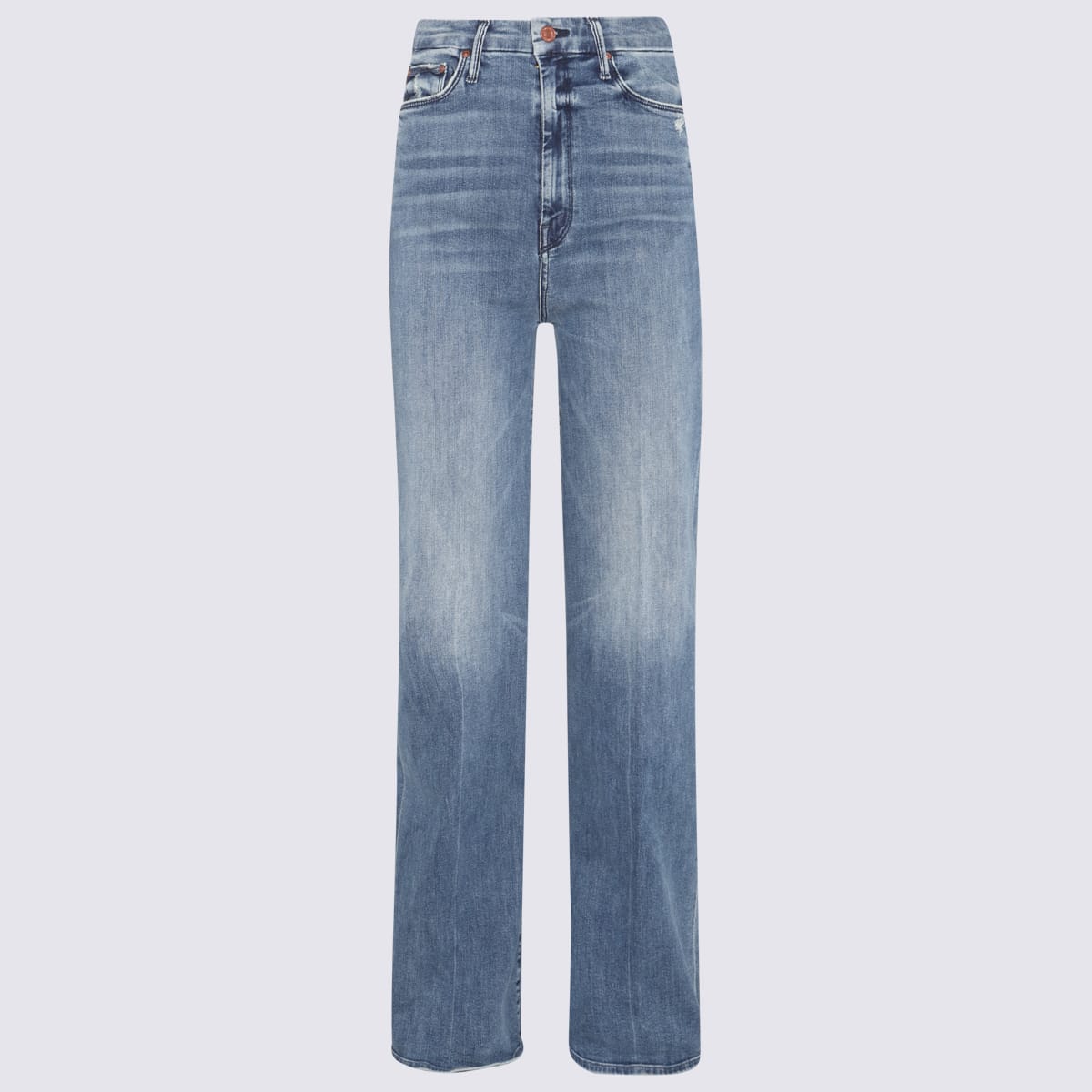 Shop Mother Blue Cotton Jeans In Out For The Evening