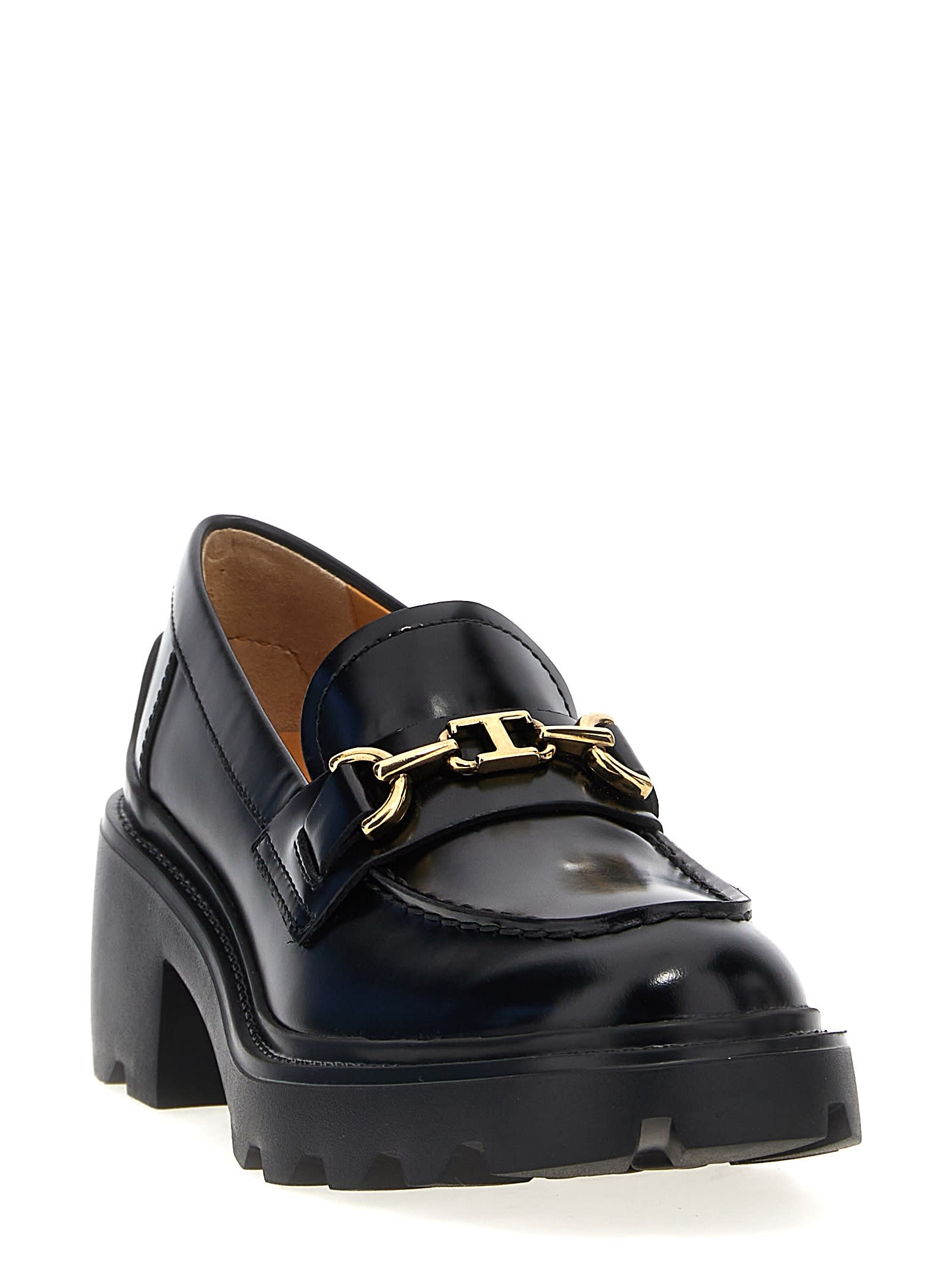 Shop Tod's Gomma Carro Loafers In Nero