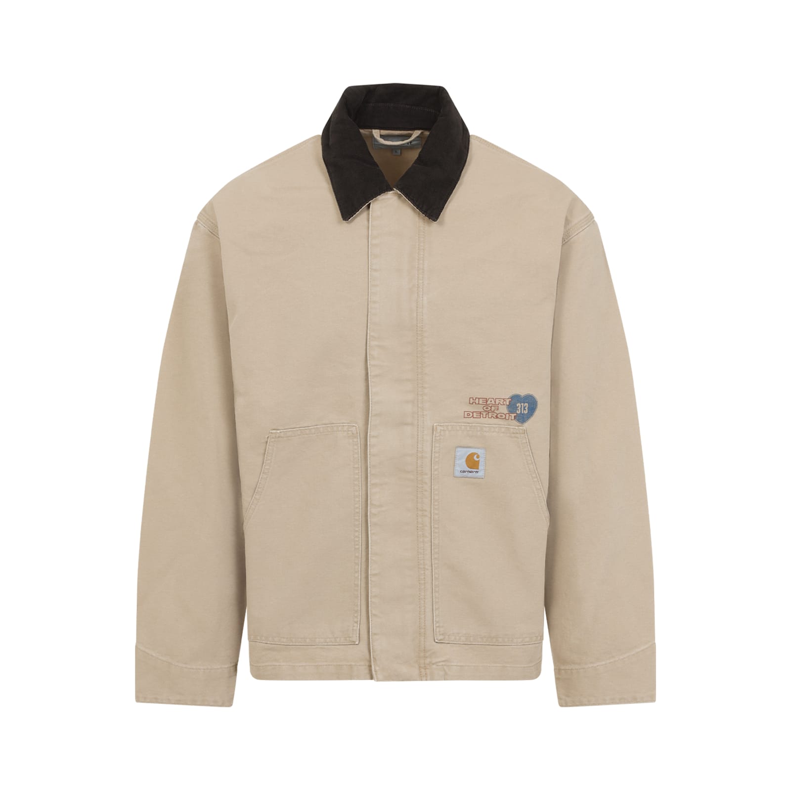 Carhartt Wip Dayton Trucker Dusty Brown Jacket In White