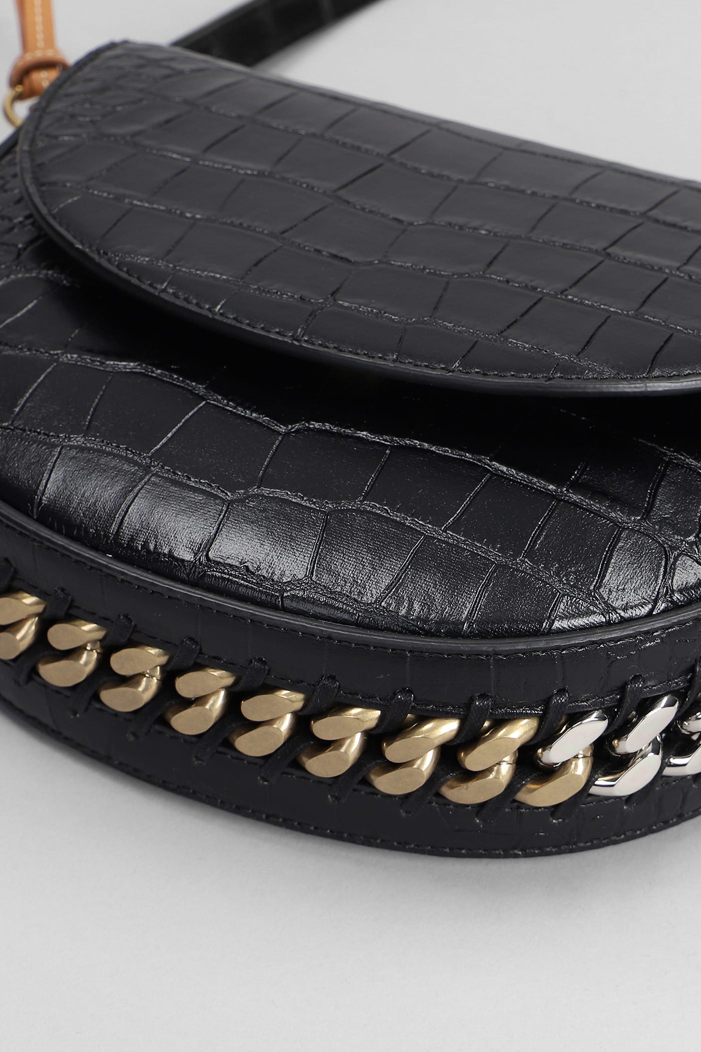 Shop Stella Mccartney Shoulder Bag In Black Faux Leather