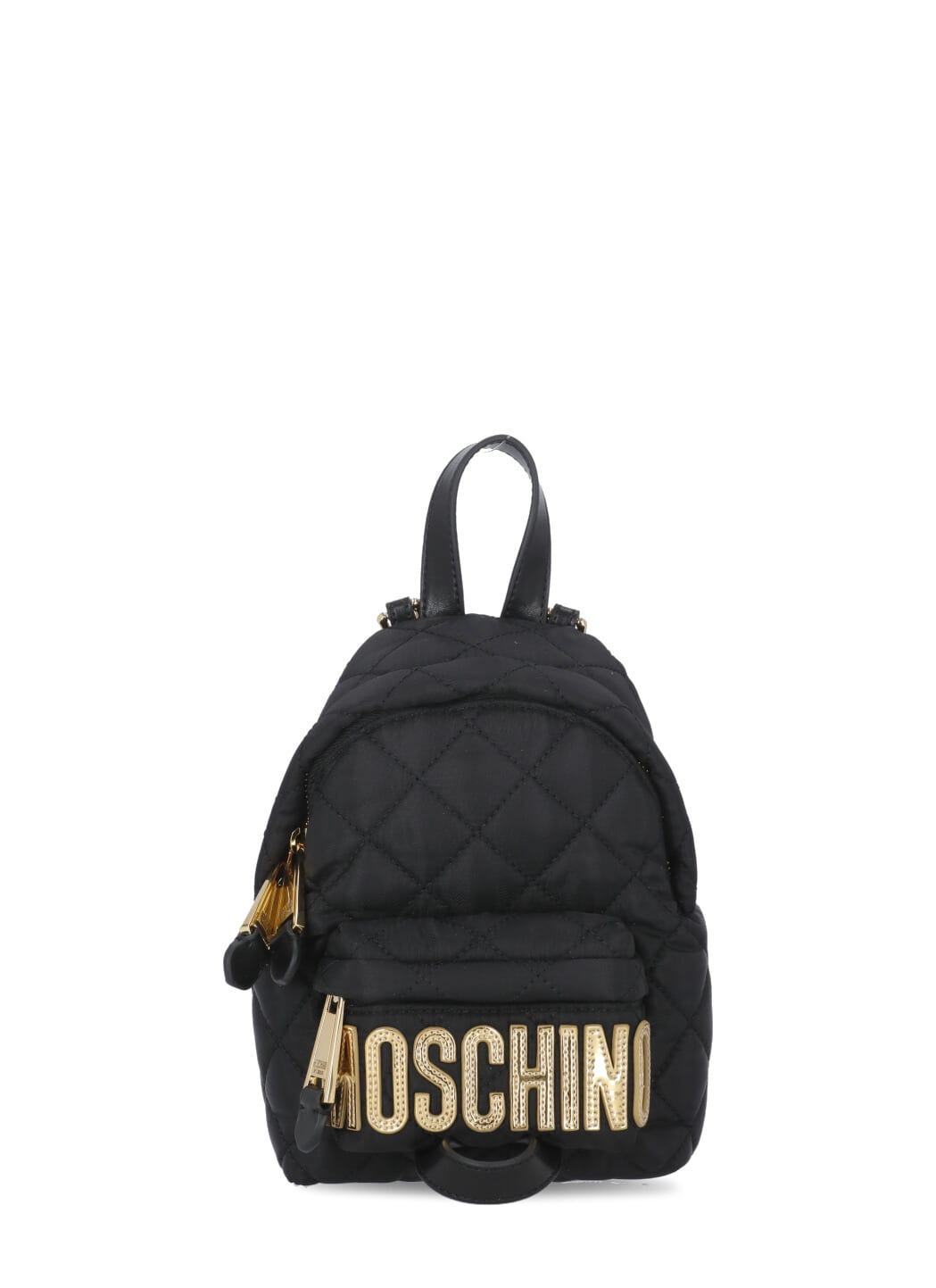 Shop Moschino Mini Quilted Backpack With Logo In Black