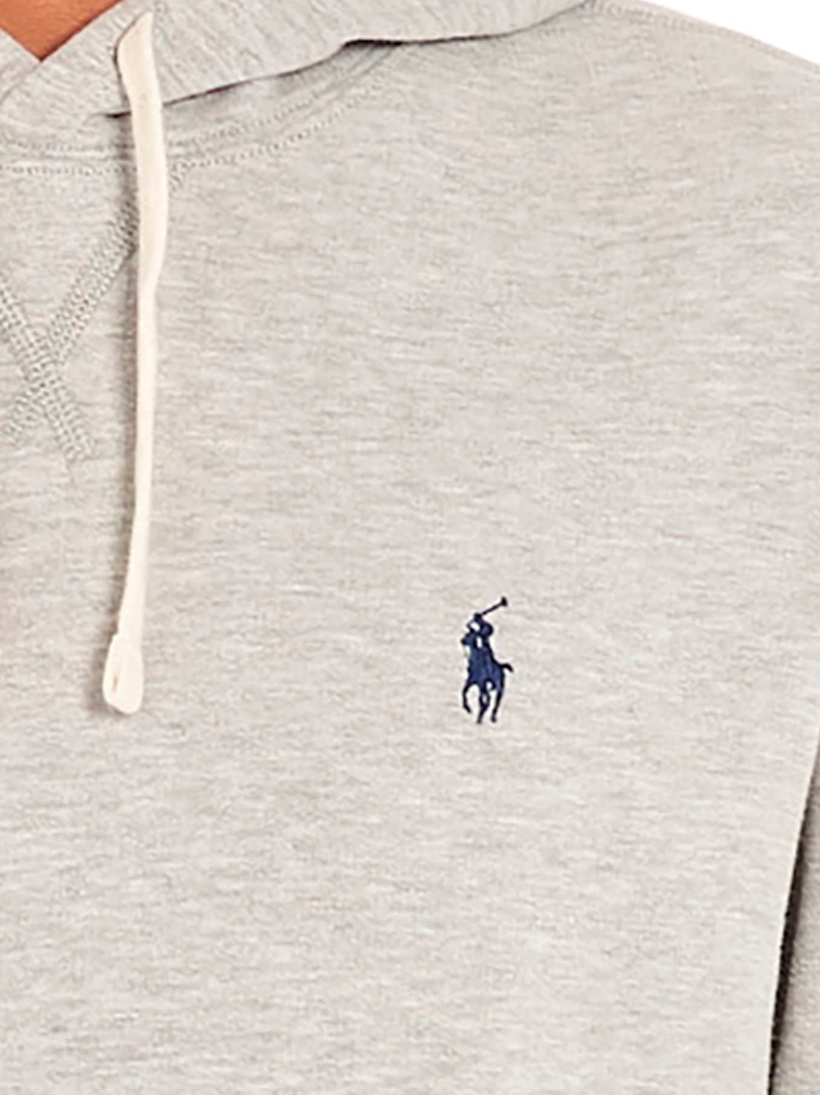 Shop Polo Ralph Lauren Logo Embroidered Plain Hoodie In Andover Heather