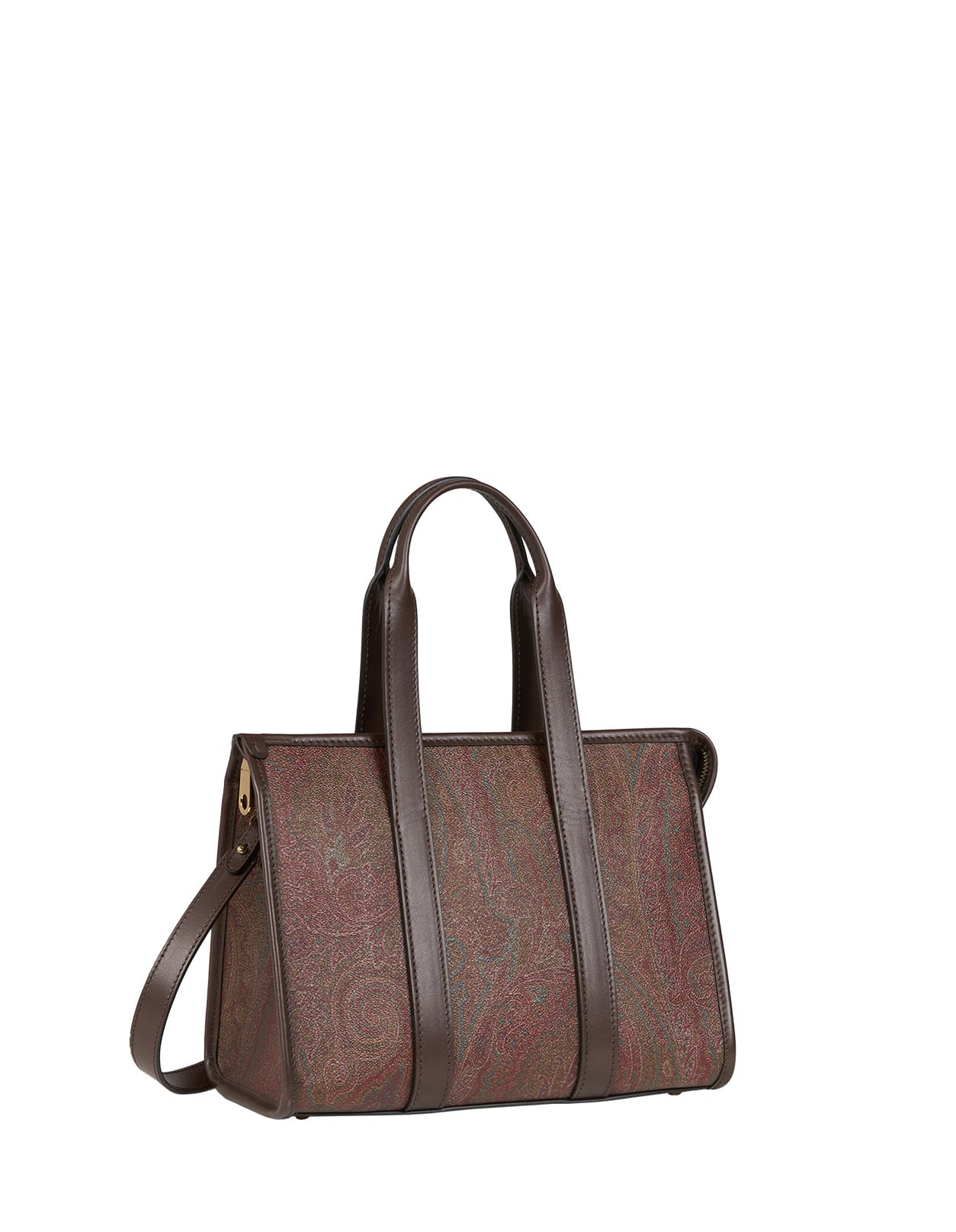 Shop Etro Brown Paisley Small Handbag