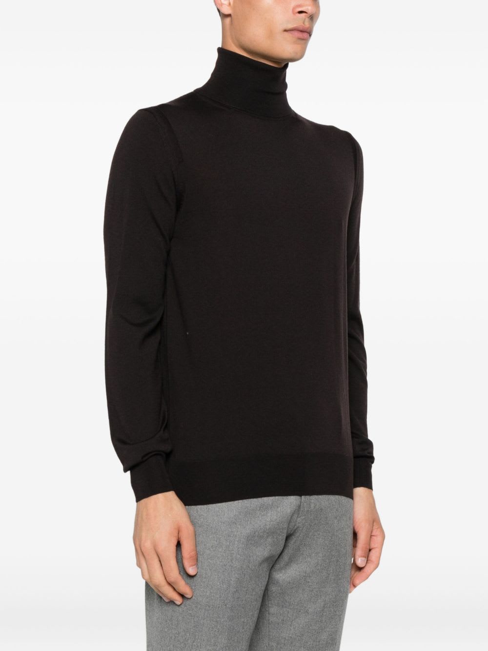 Paolo Pecora Wool Turtleneck Sweater In Black